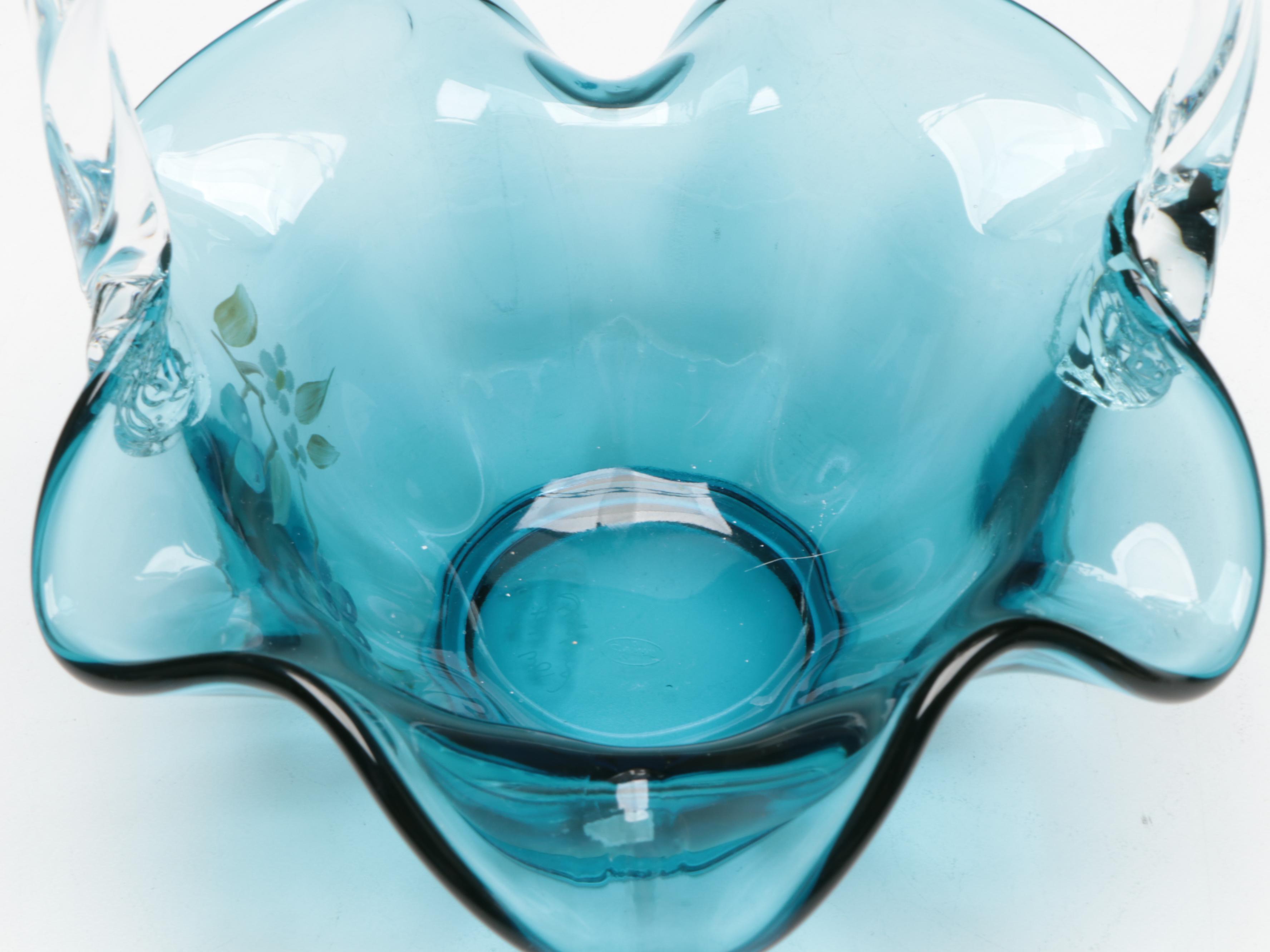 Lenox Porcealin "The Honey Pot Vase" with  Other Bud Vase and Fenton Basket