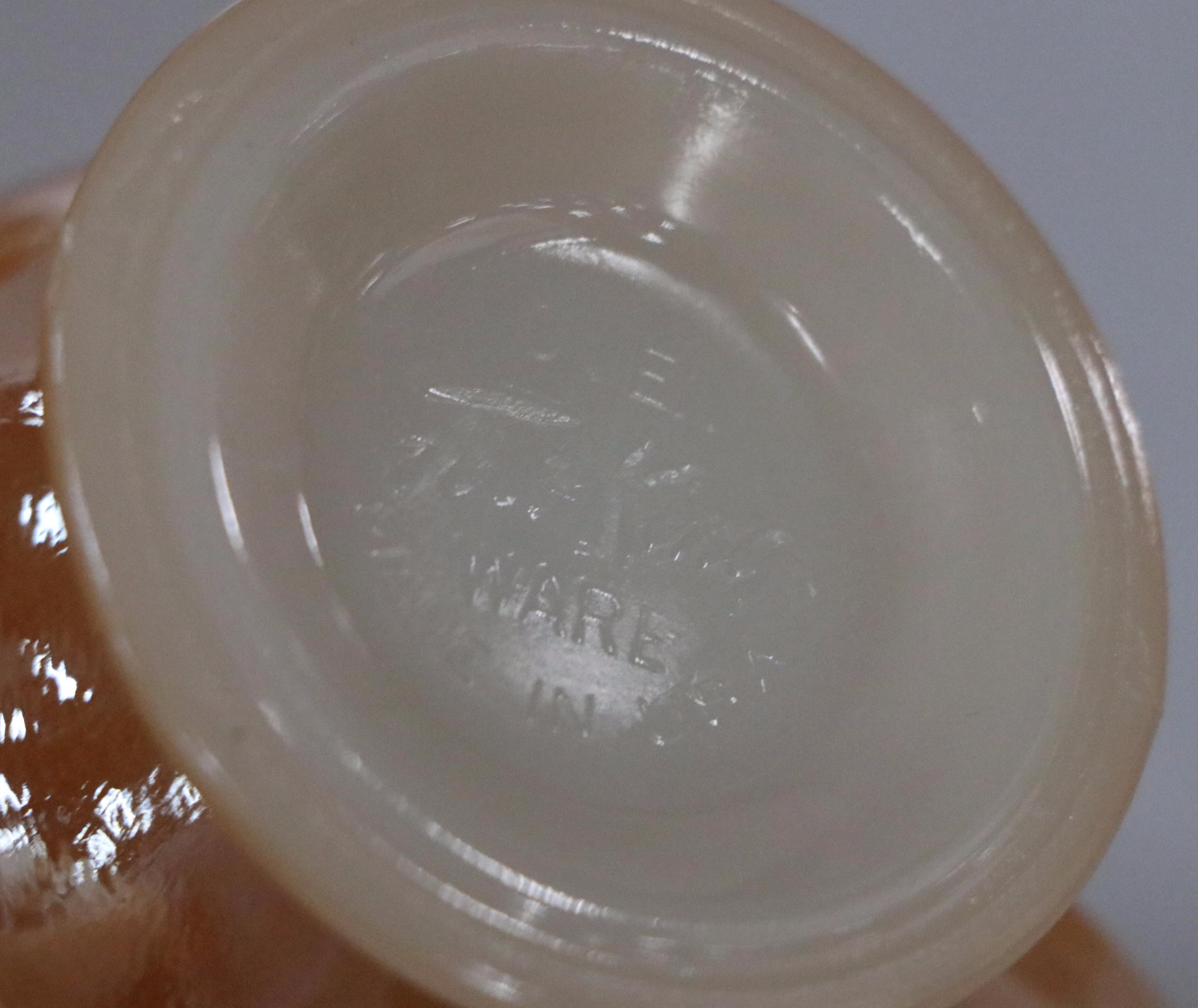 Anchor Hocking "Peach Lustre Laurel" Fire-King Glass Dinnerware with More Décor