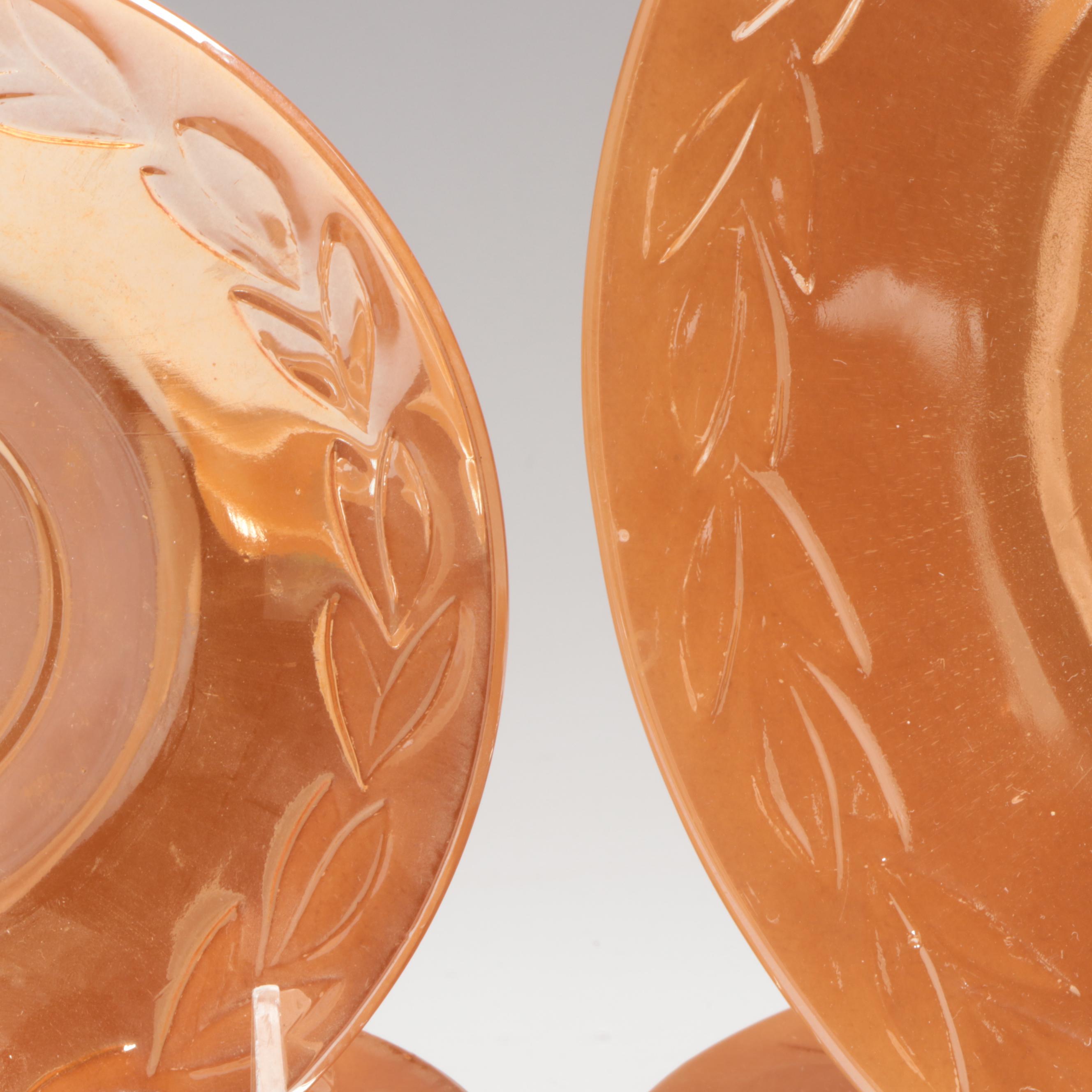 Anchor Hocking "Peach Lustre Laurel" Fire-King Glass Dinnerware with More Décor