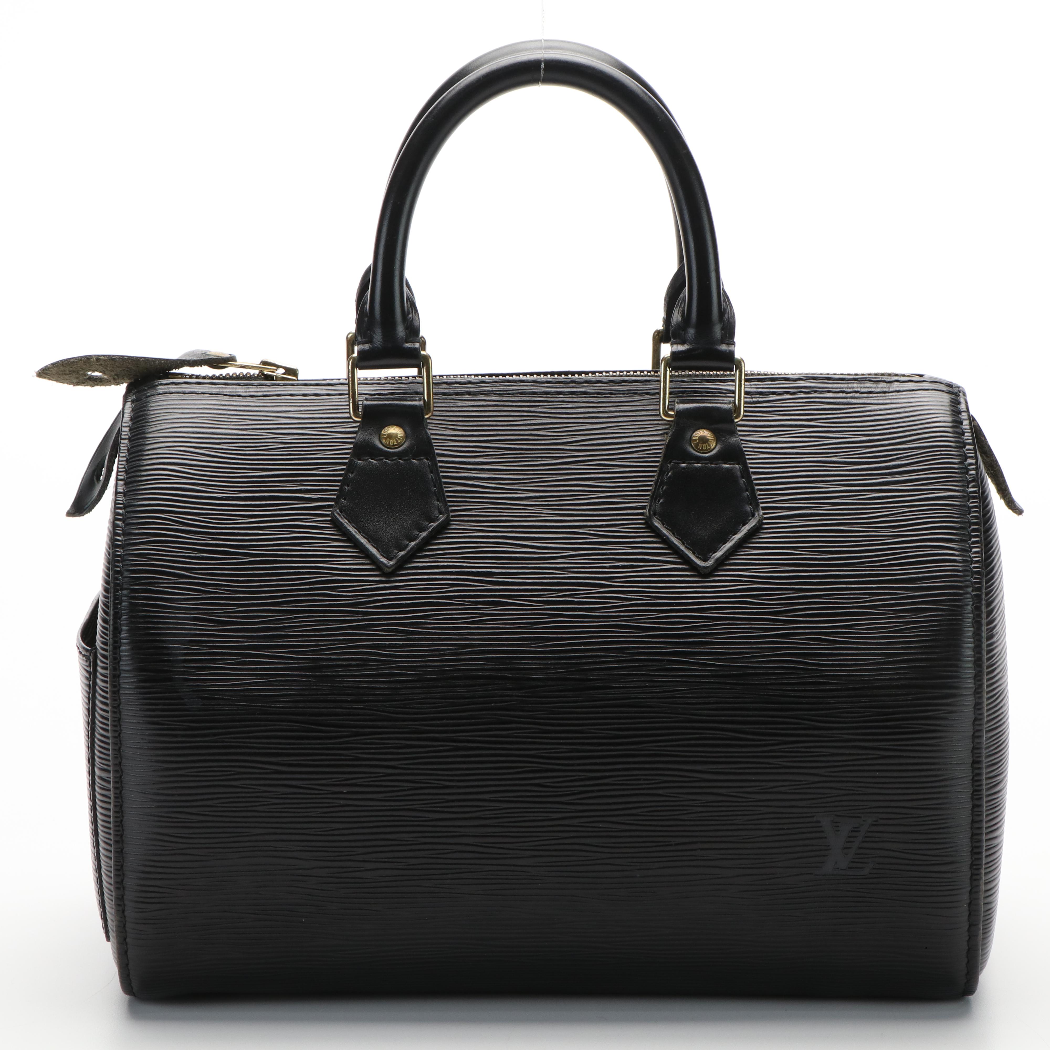 Louis Vuitton Speedy 28 Handbag in Black Epi Leather