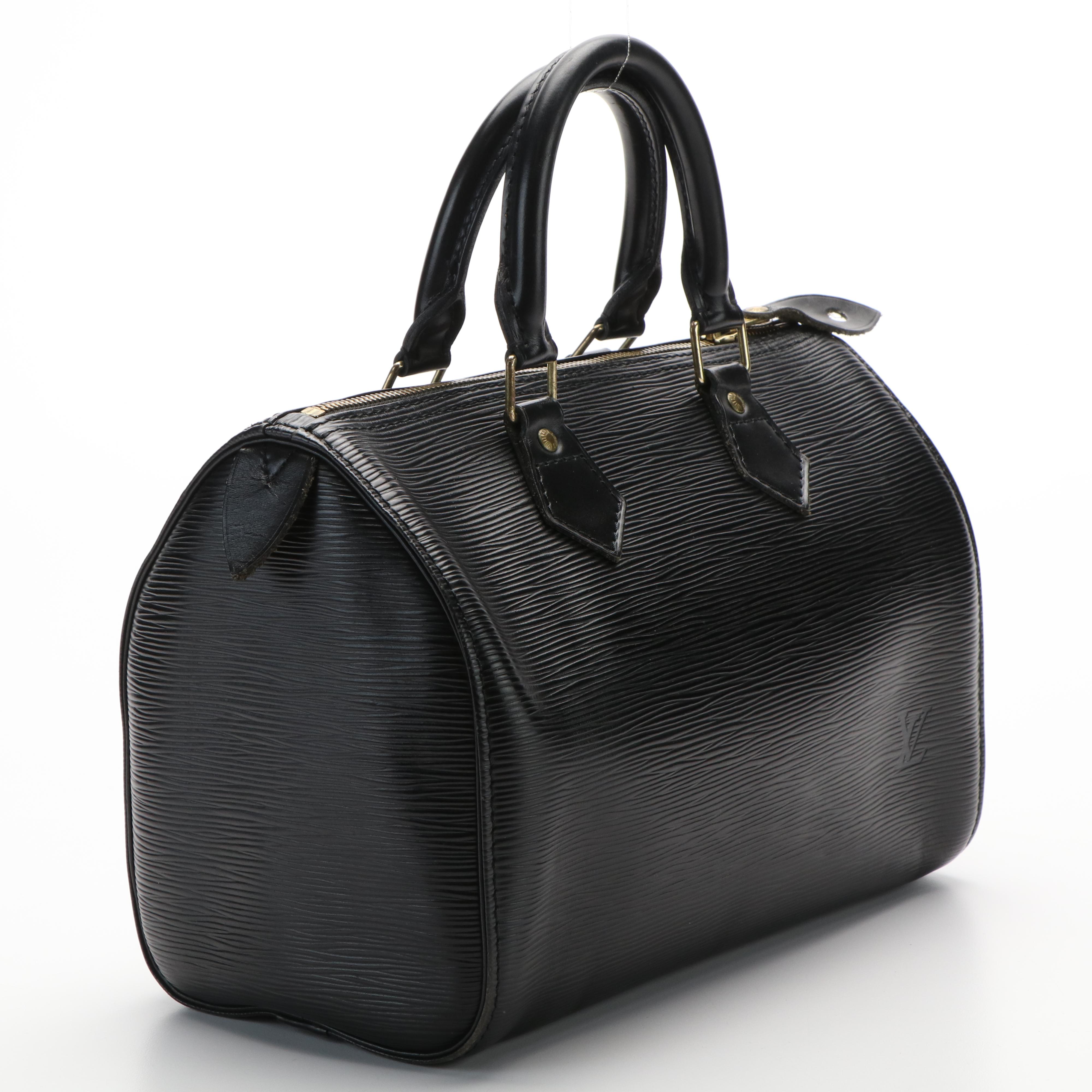 Louis Vuitton Speedy 28 Handbag in Black Epi Leather