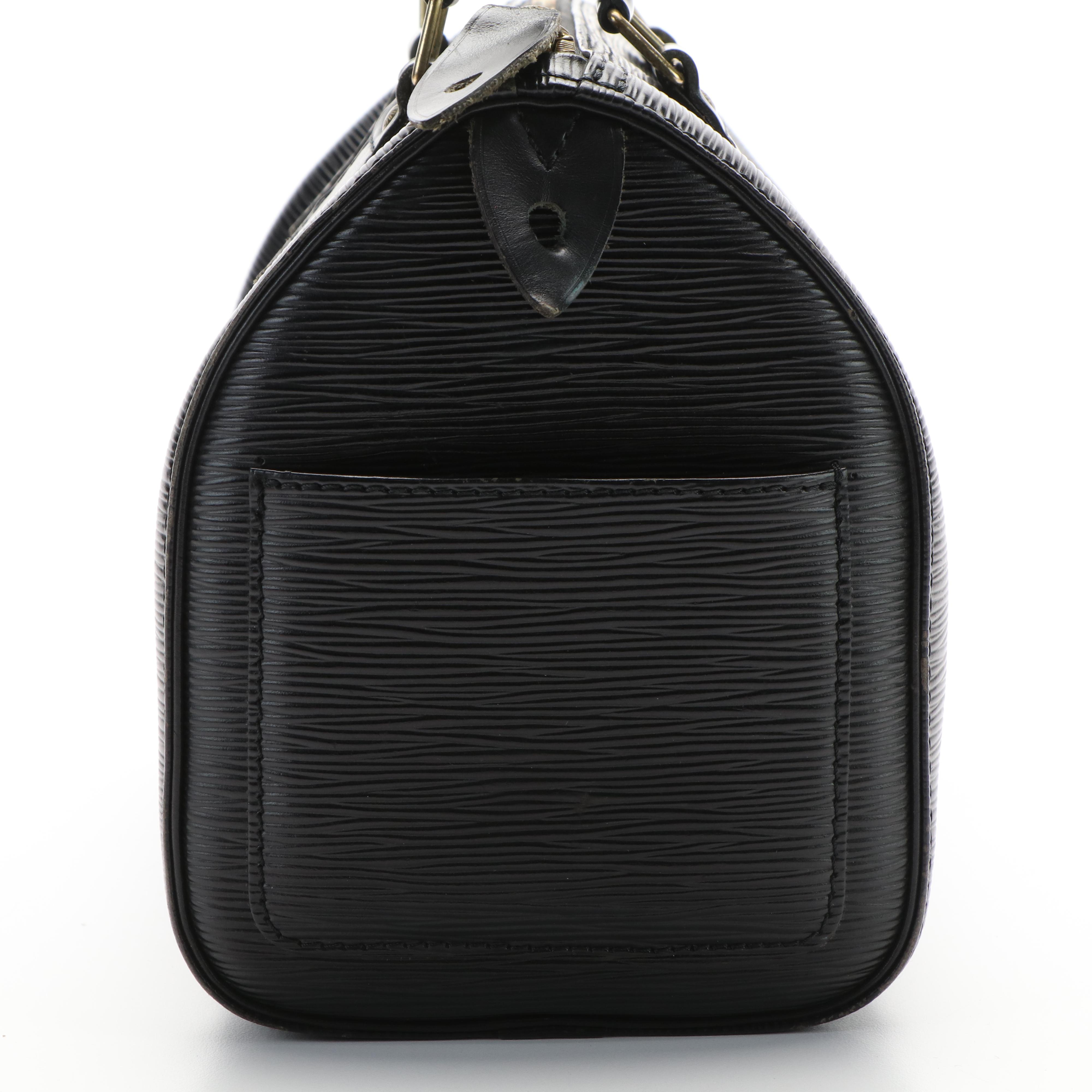 Louis Vuitton Speedy 28 Handbag in Black Epi Leather
