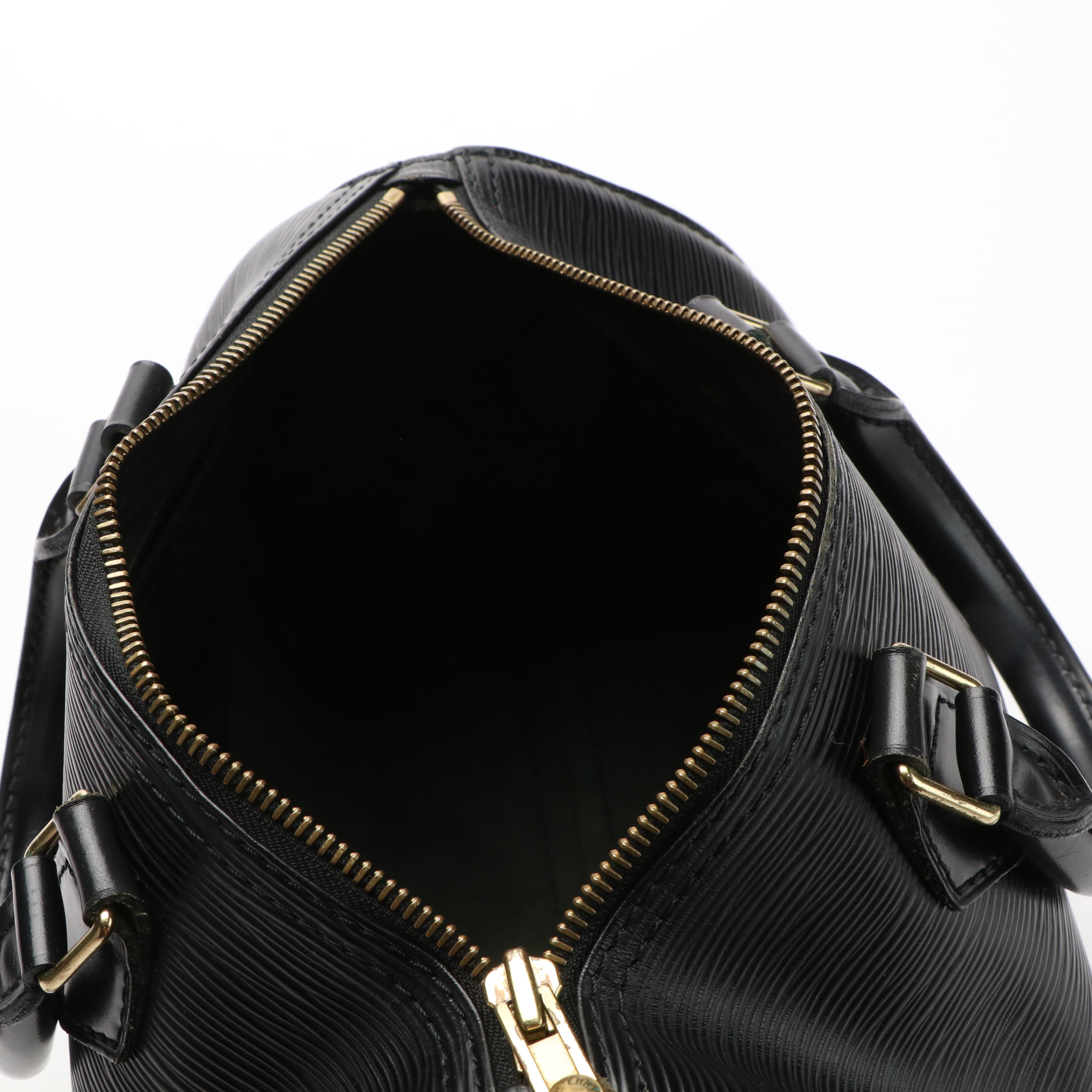 Louis Vuitton Speedy 28 Handbag in Black Epi Leather