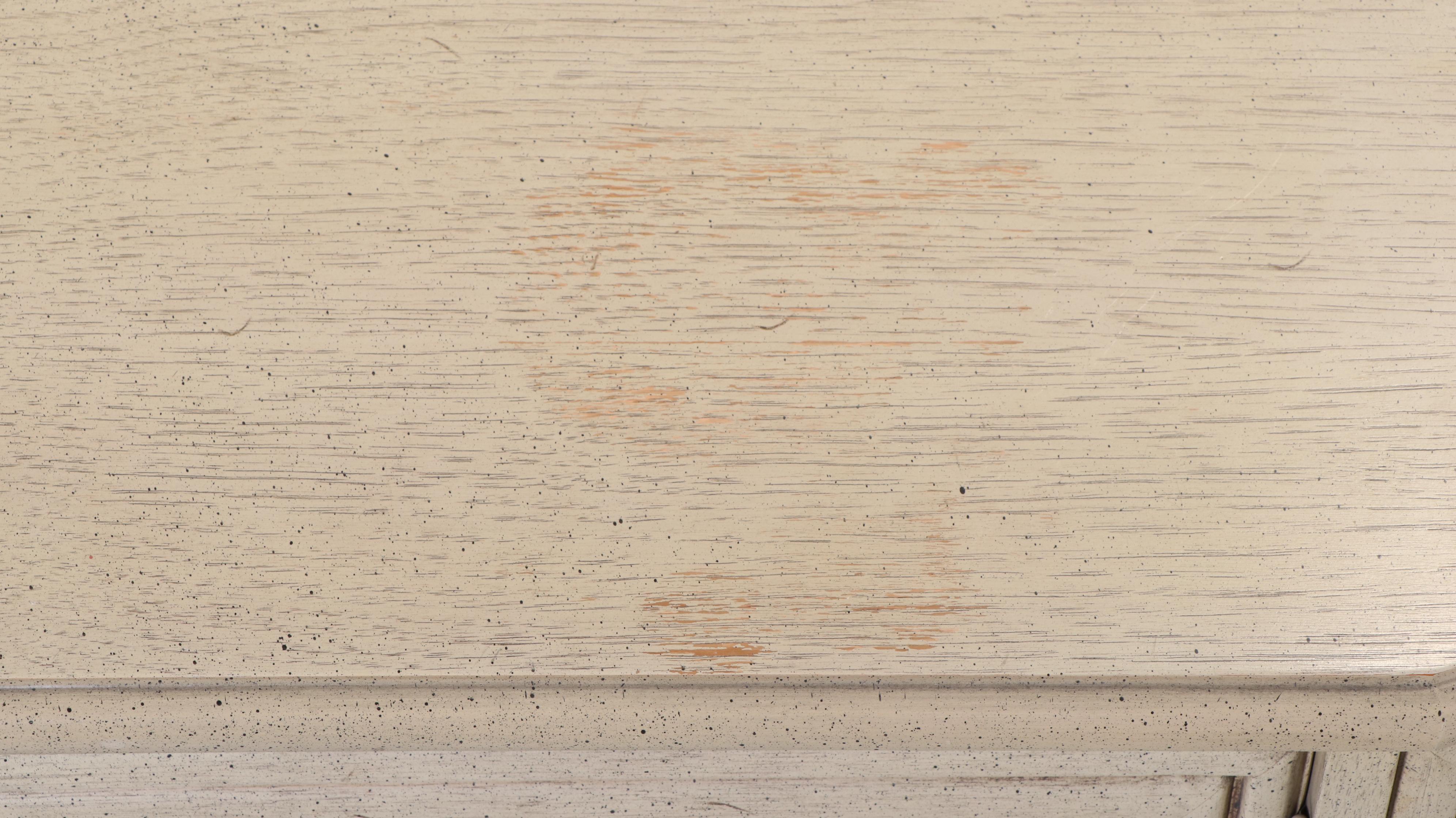 Mediterranean Style Console Cabinet in Parchment Finish, Mid-20th Century
