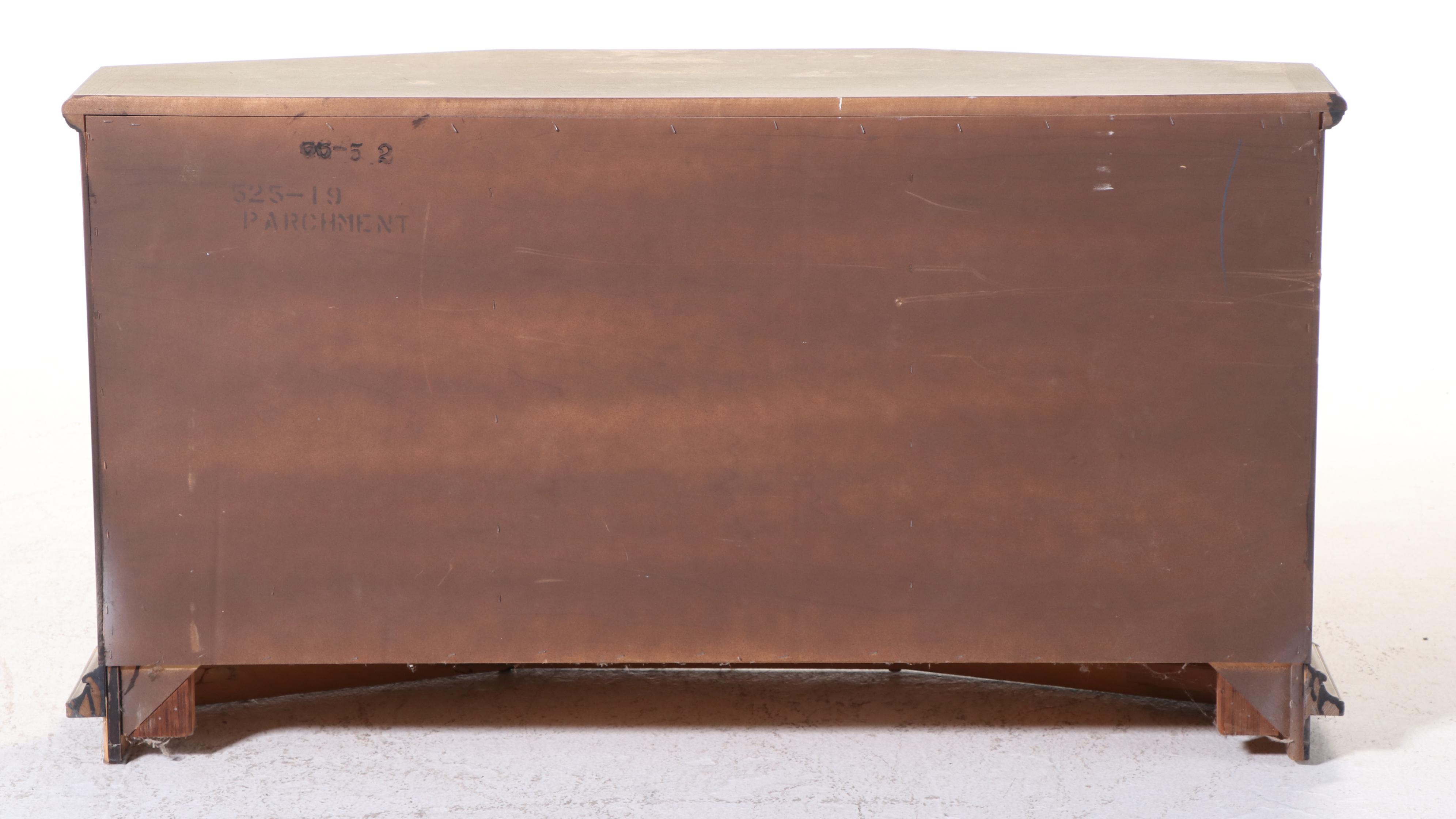 Mediterranean Style Console Cabinet in Parchment Finish, Mid-20th Century