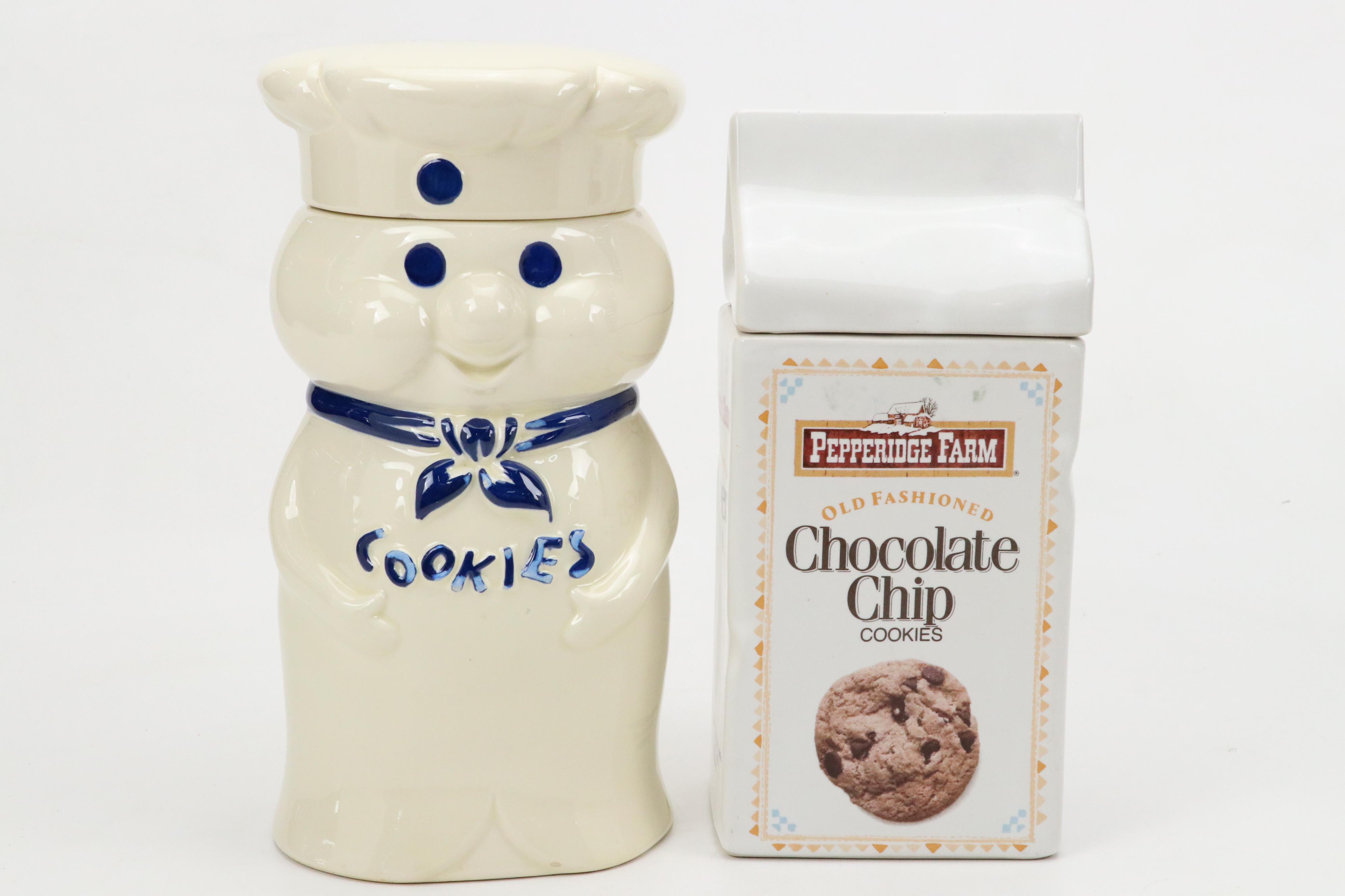 Pillsbury Doughboy Poppin' Fresh Ceramic Cookie Jar with Other Cookie Jars