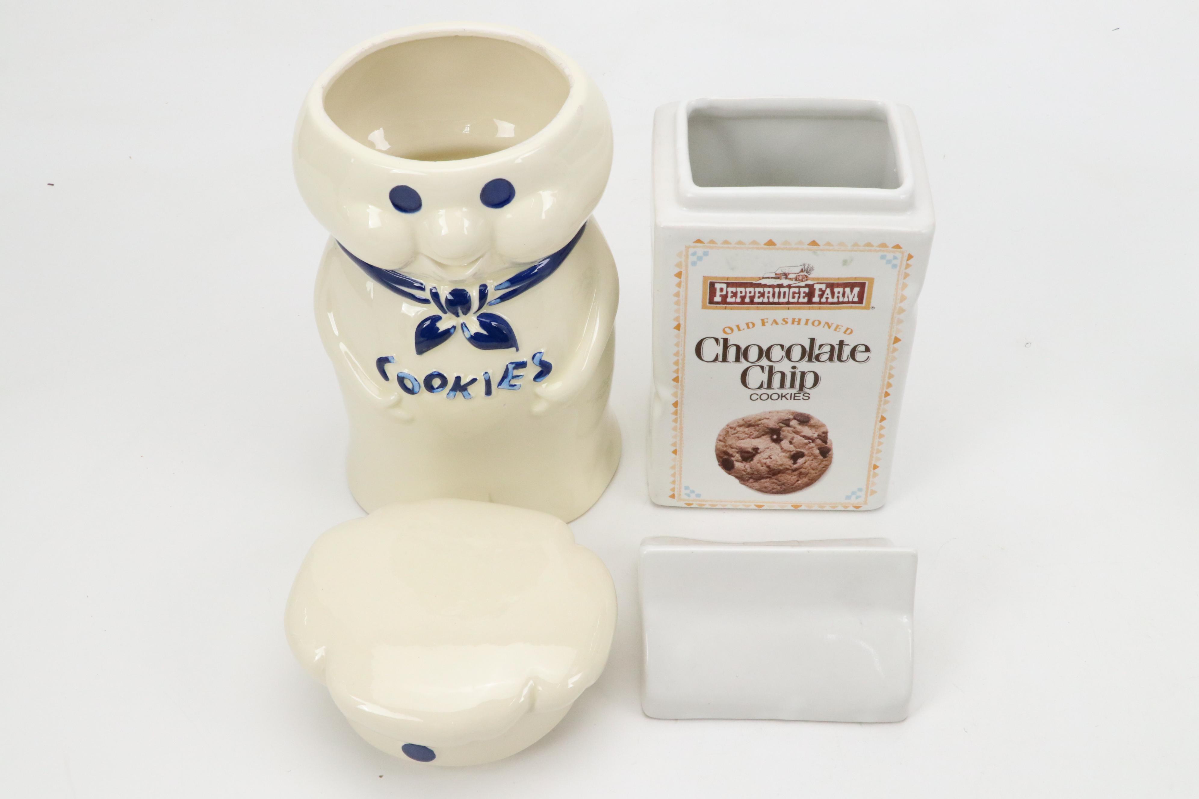 Pillsbury Doughboy Poppin' Fresh Ceramic Cookie Jar with Other Cookie Jars