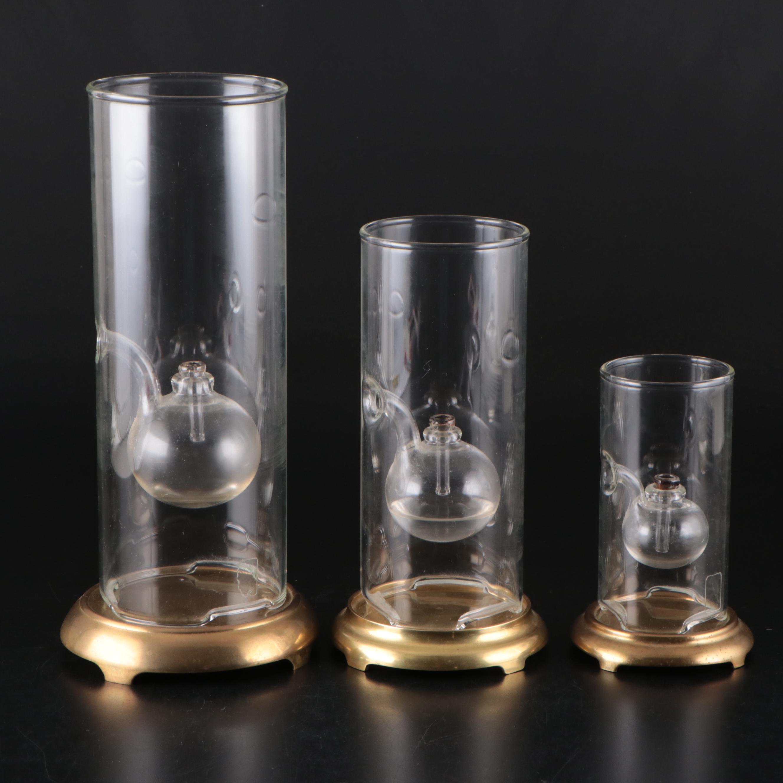 Wolfard Glassblowing Co. Glass and Brass Oil Lamps