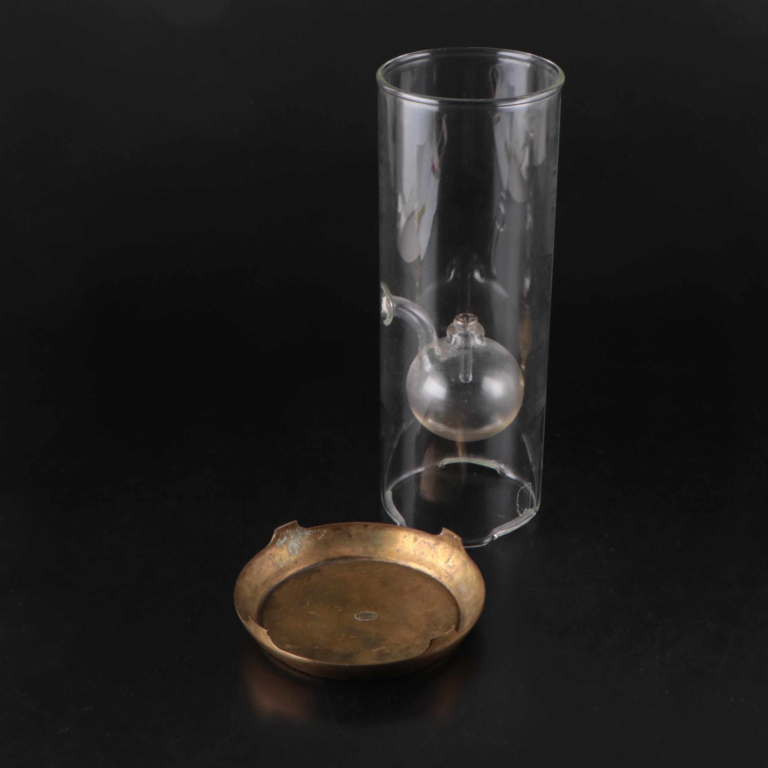 Wolfard Glassblowing Co. Glass and Brass Oil Lamps