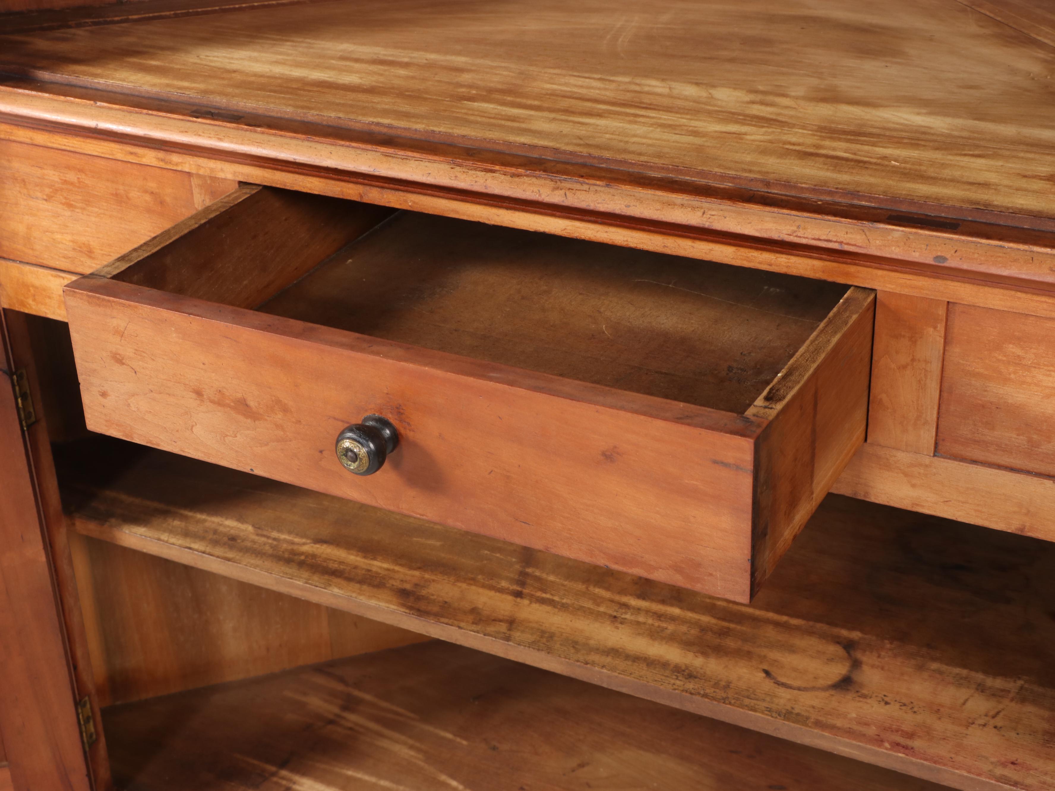 American Cherrywood Eight-Light Corner Cupboard, 19th Century