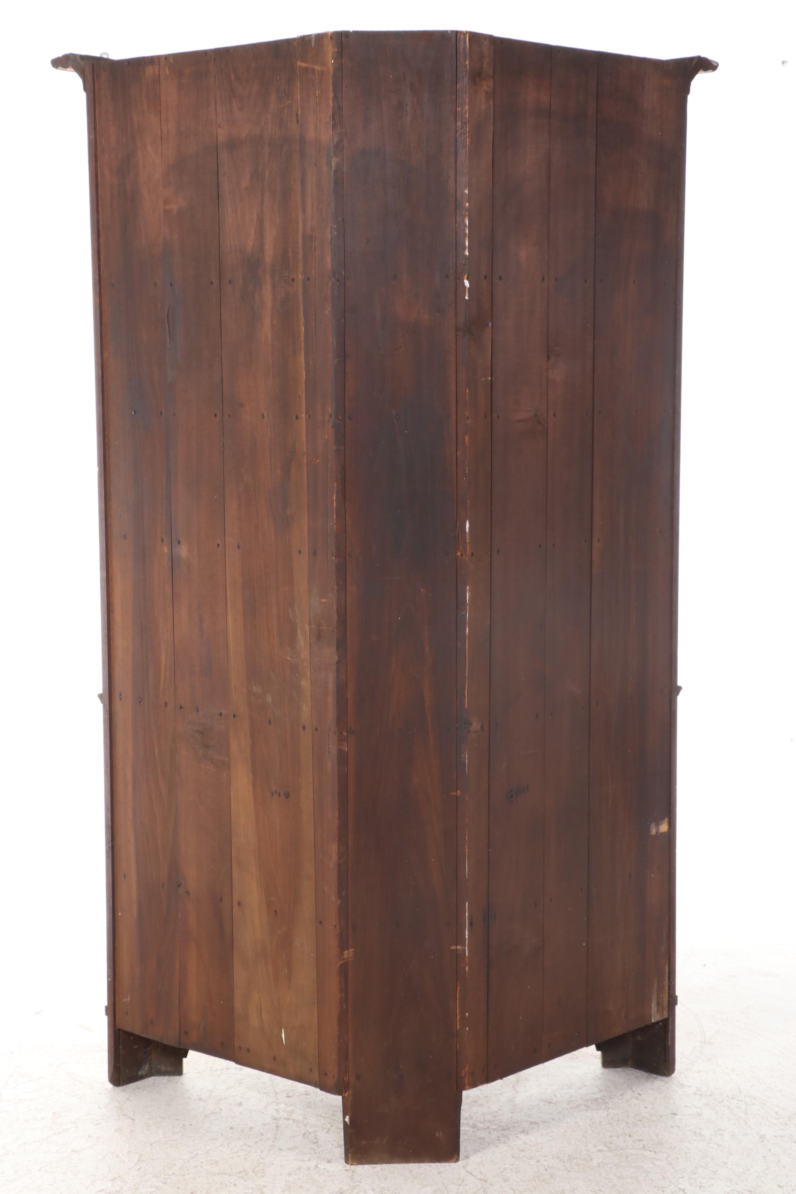 American Cherrywood Eight-Light Corner Cupboard, 19th Century