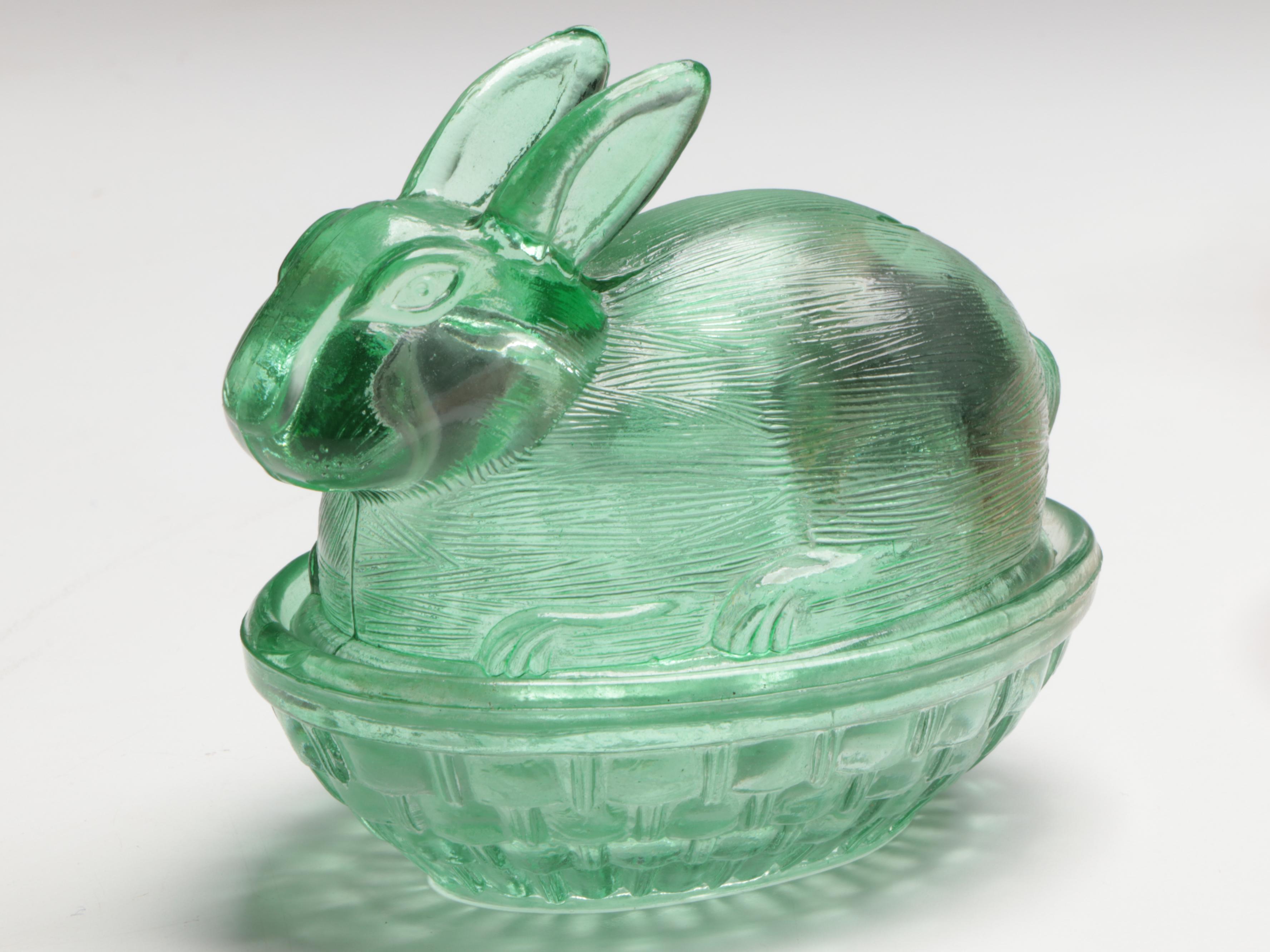 Anchor Hocking "Mayflower" Bowl with Other Pink and Green Glass Tableware