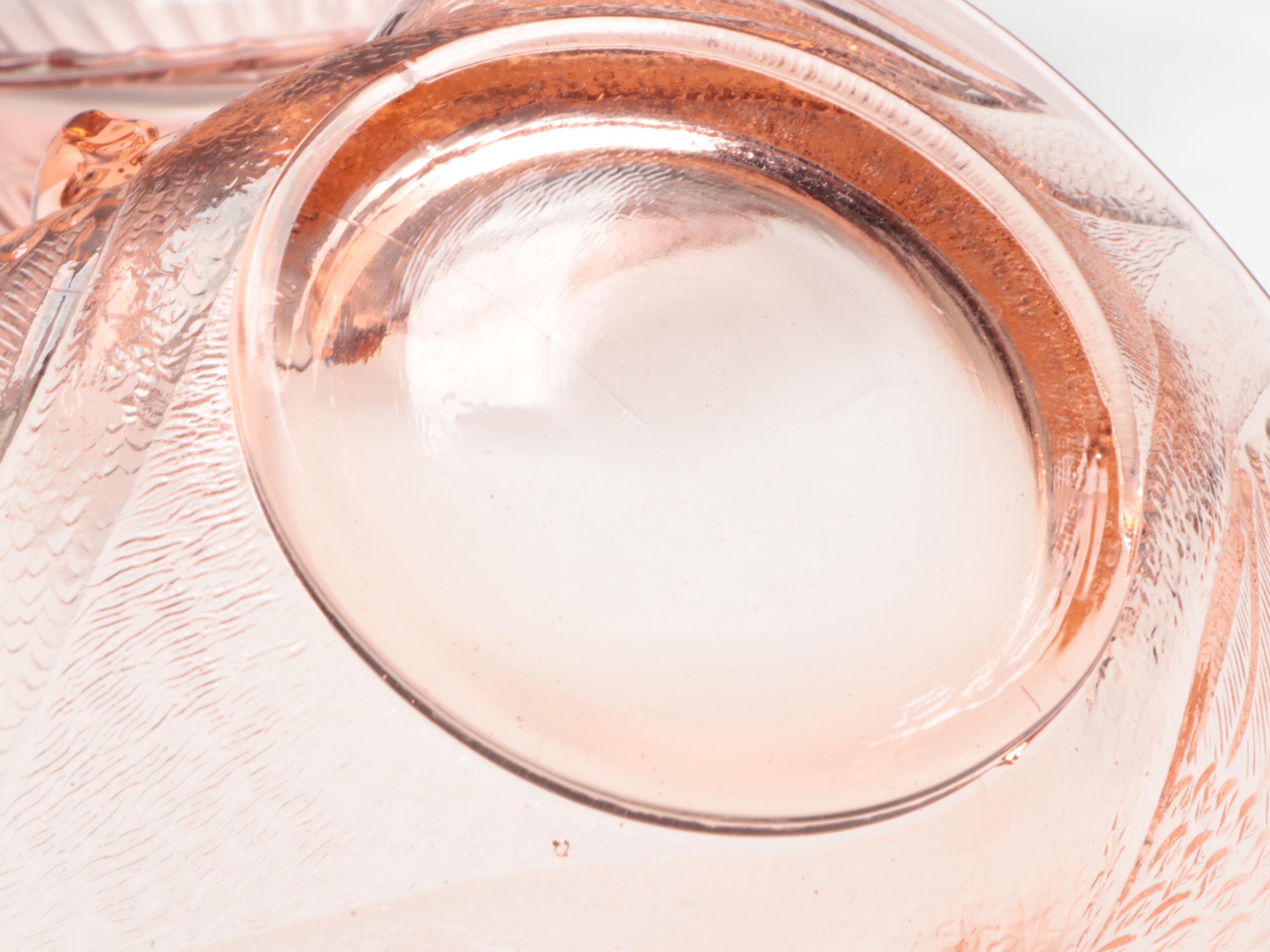 Anchor Hocking "Mayflower" Bowl with Other Pink and Green Glass Tableware