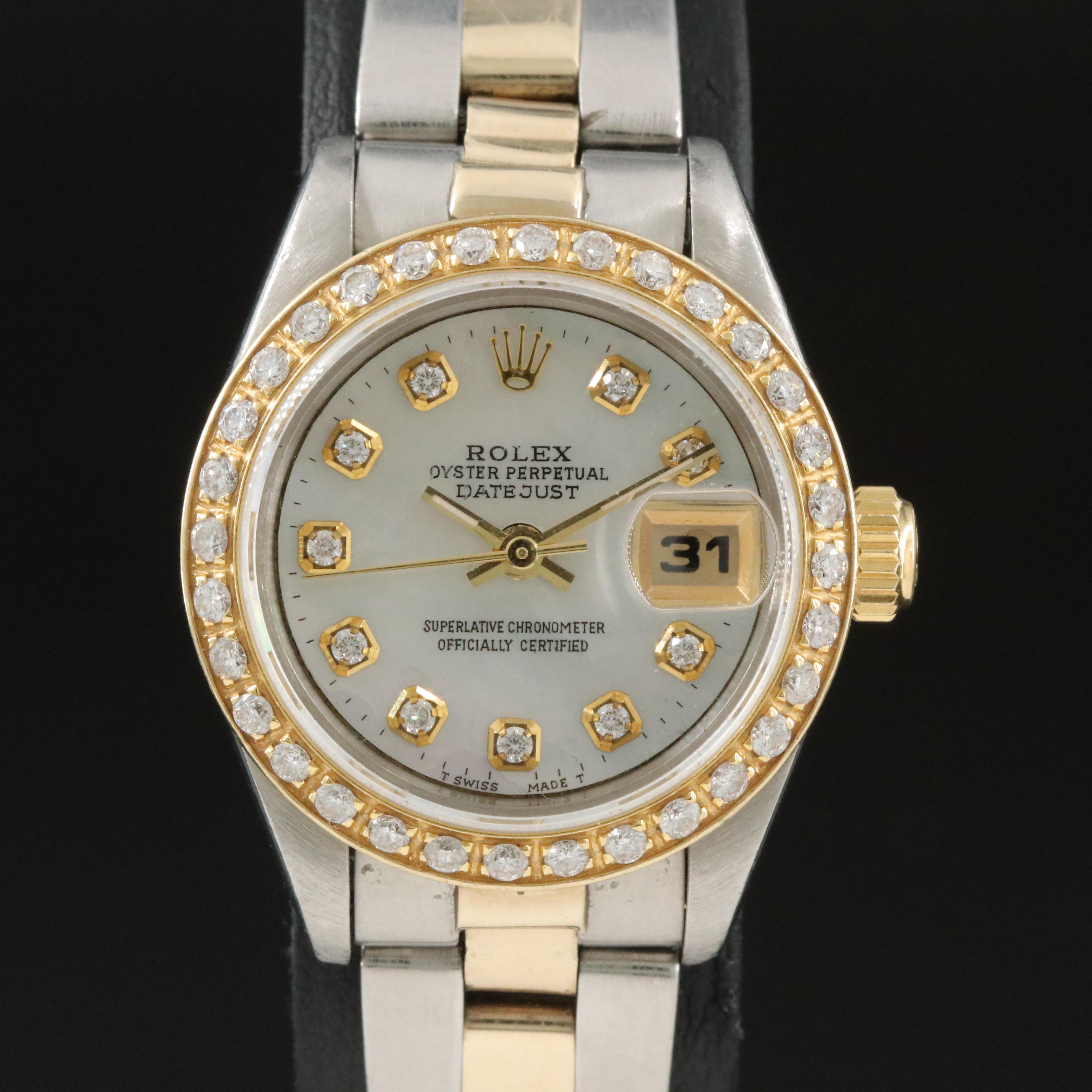 1993 Rolex Custom Diamond Dial and Bezel Datejust Watch