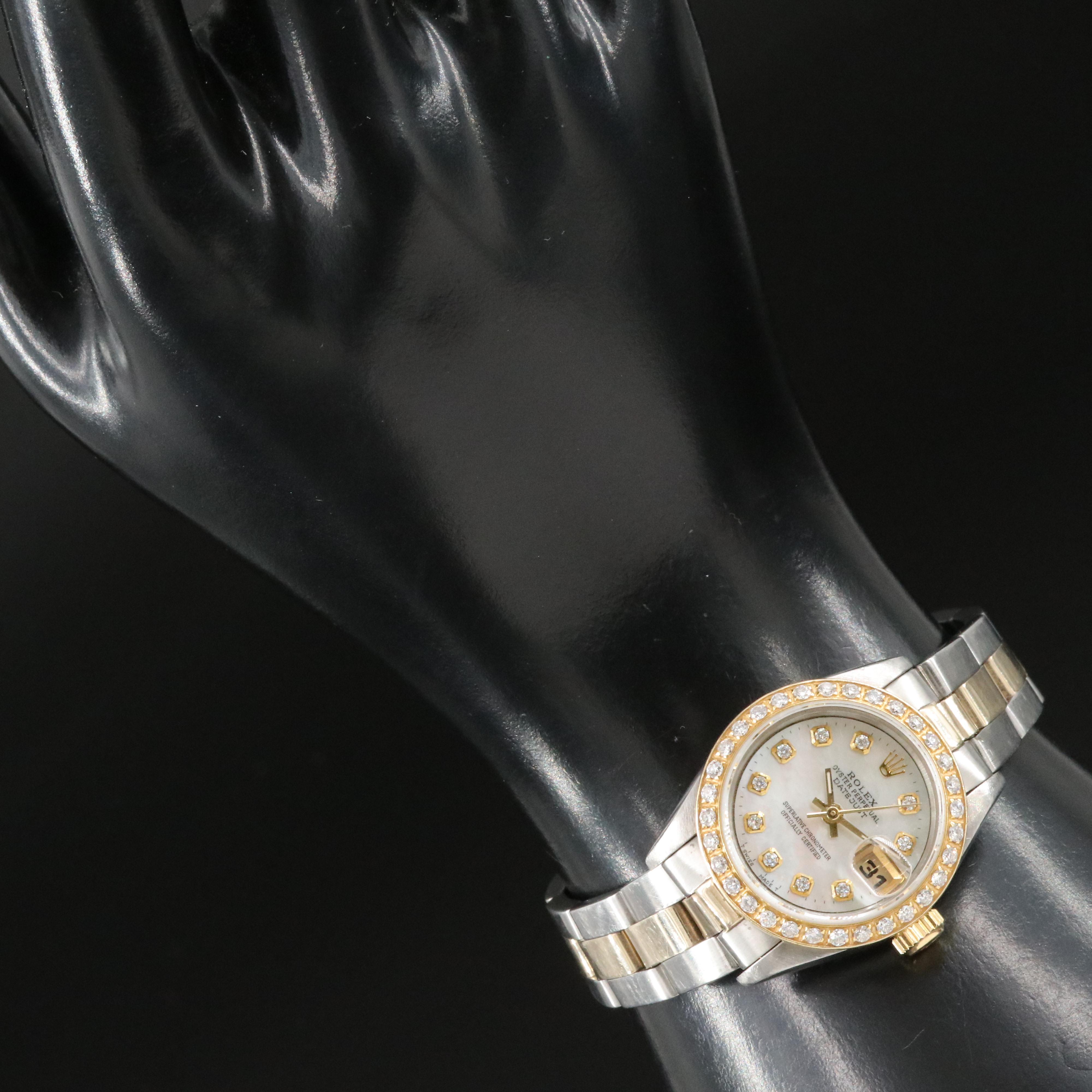 1993 Rolex Custom Diamond Dial and Bezel Datejust Watch