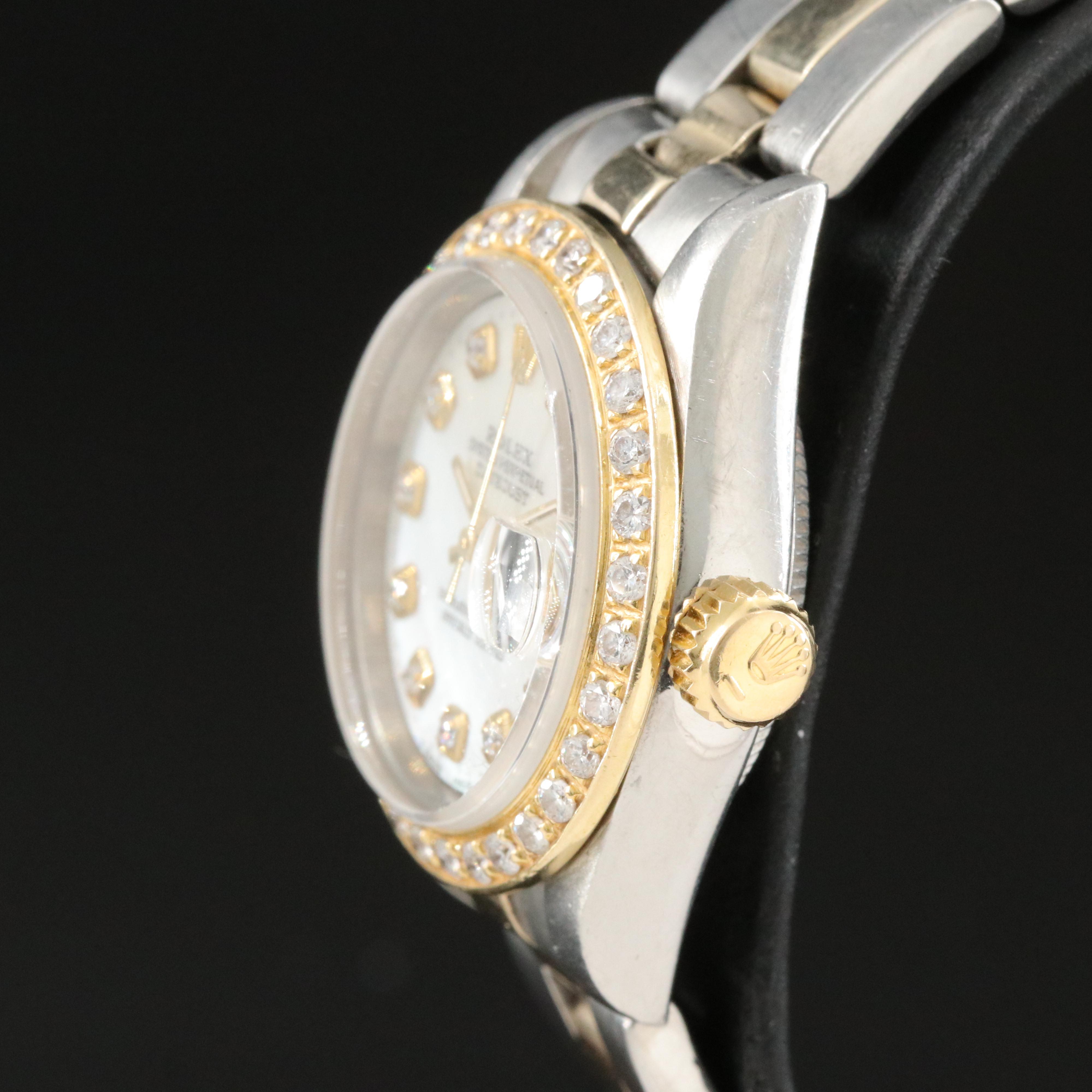 1993 Rolex Custom Diamond Dial and Bezel Datejust Watch