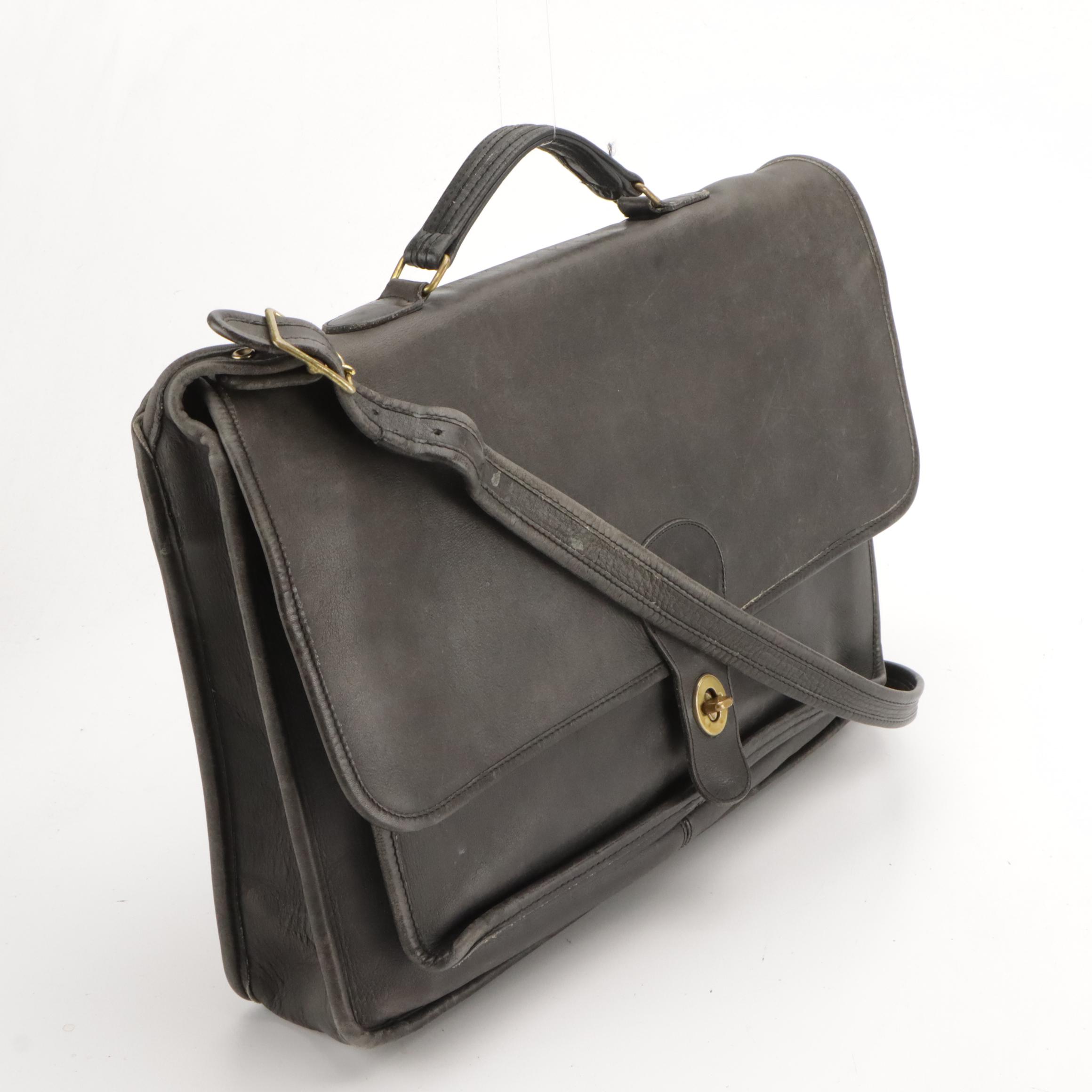 Coach Briefcase in Glove-Tanned Cowhide, Made in NYC, 1970s