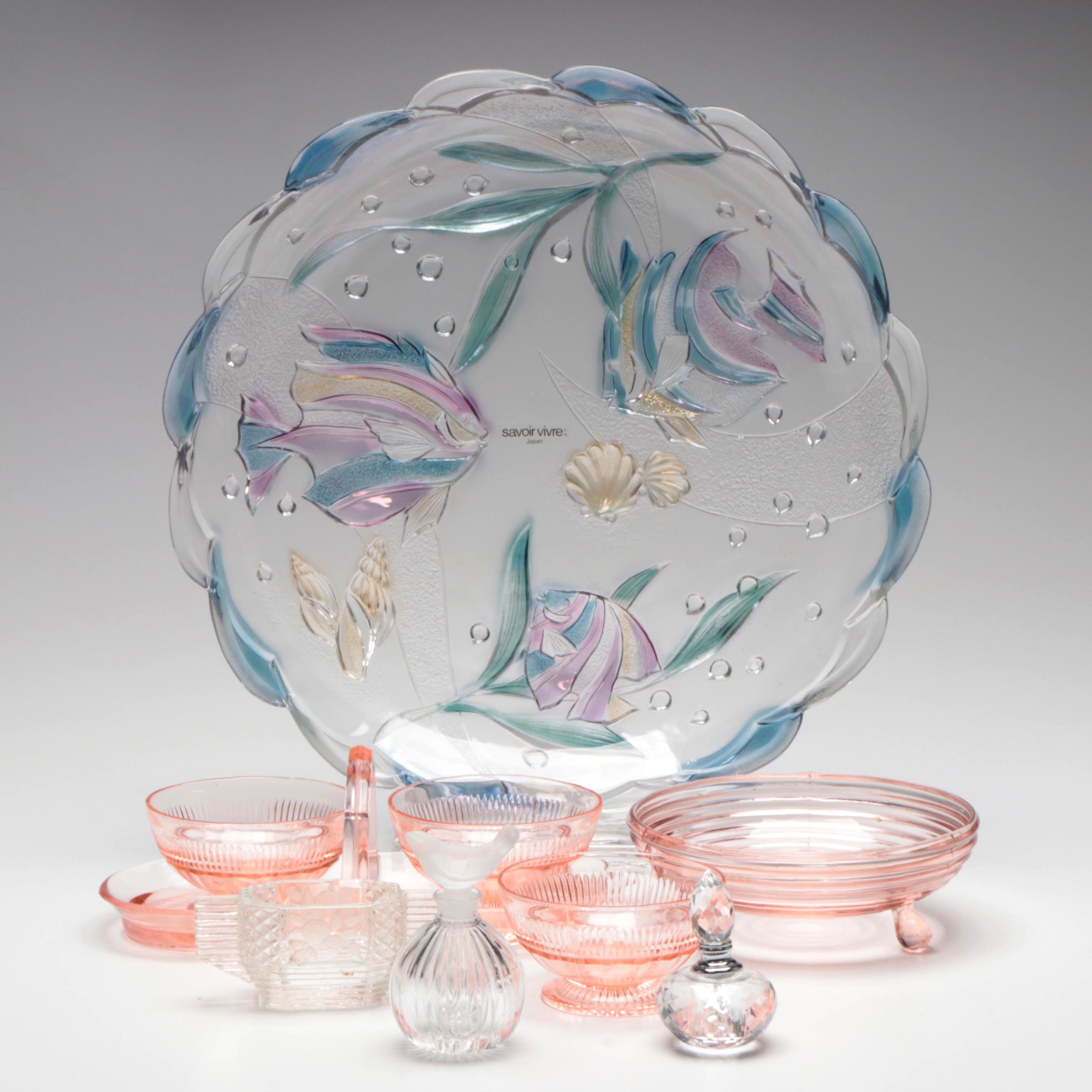 Savoir Vivre "Key Largo" Glass Platter with Other Table Accessories