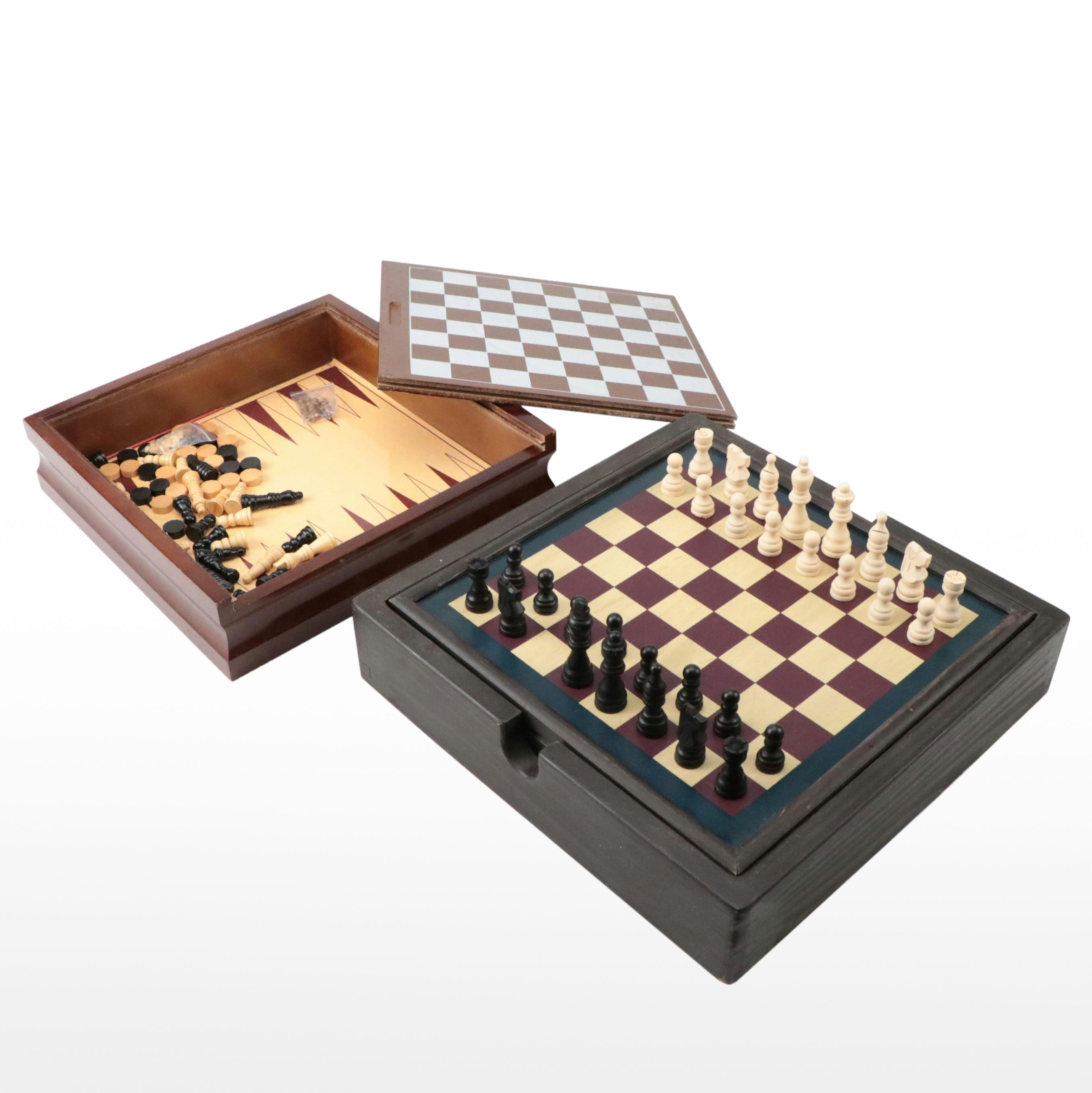 Wooden Chess, Parcheesi and Other Multi-Game Boards