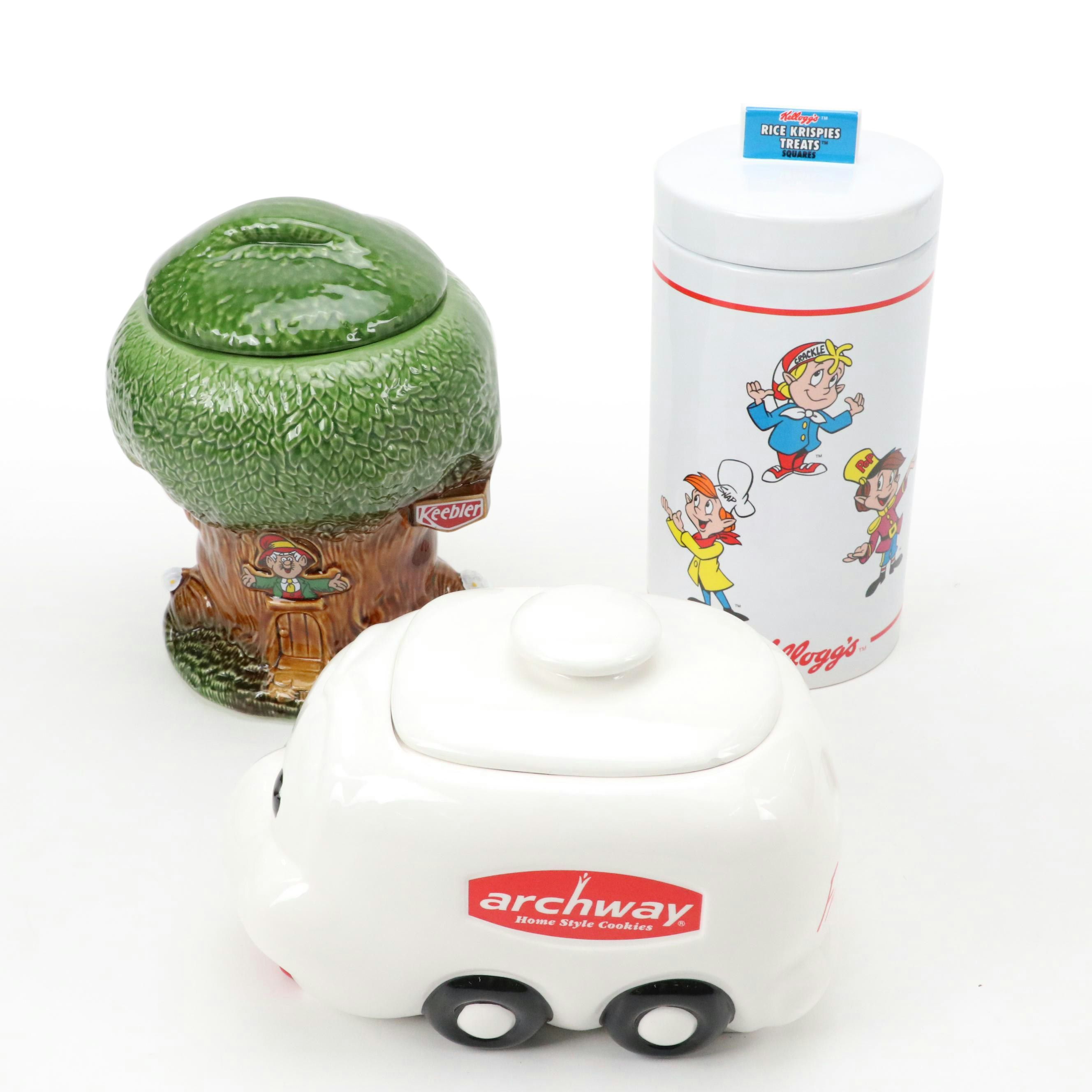 Keebler Co. Ceramic Cookie Jar with Other Cookie Jars, 1981