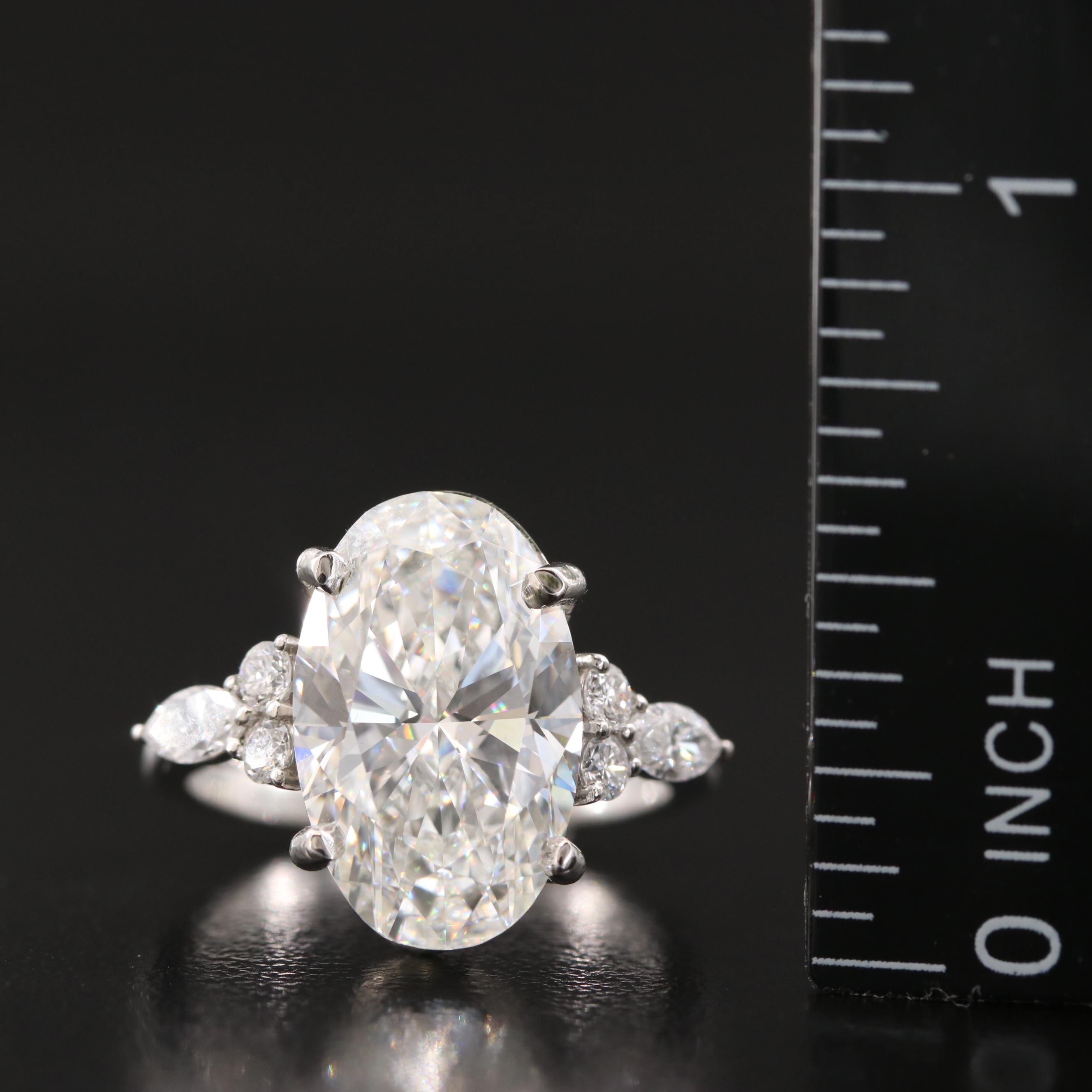 Platinum 5.93 CTW Lab Grown Diamond Ring with IGI Report
