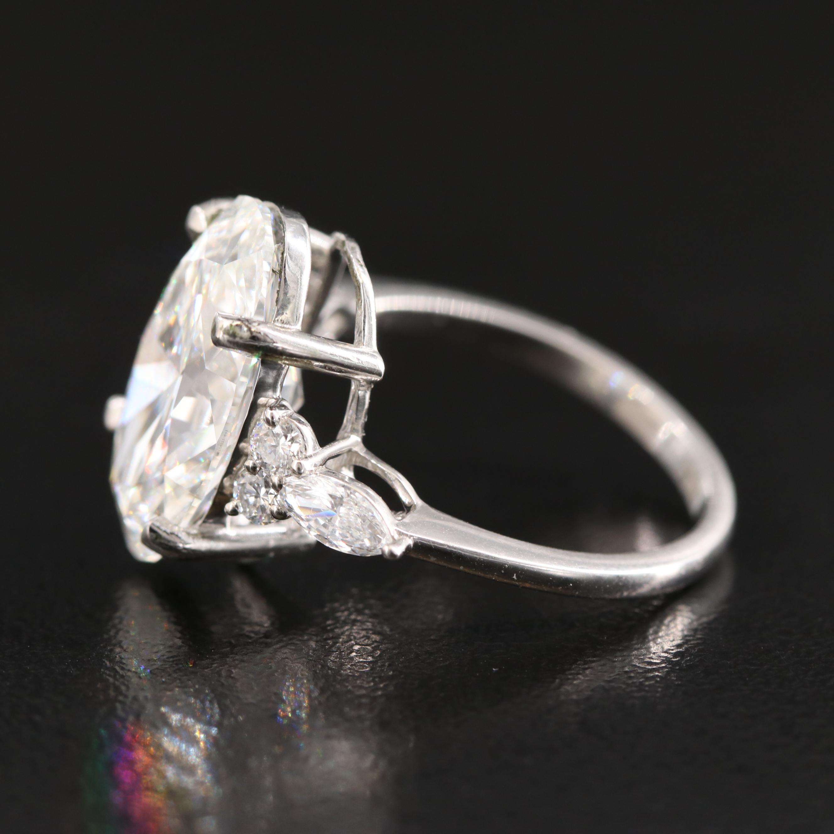Platinum 5.93 CTW Lab Grown Diamond Ring with IGI Report