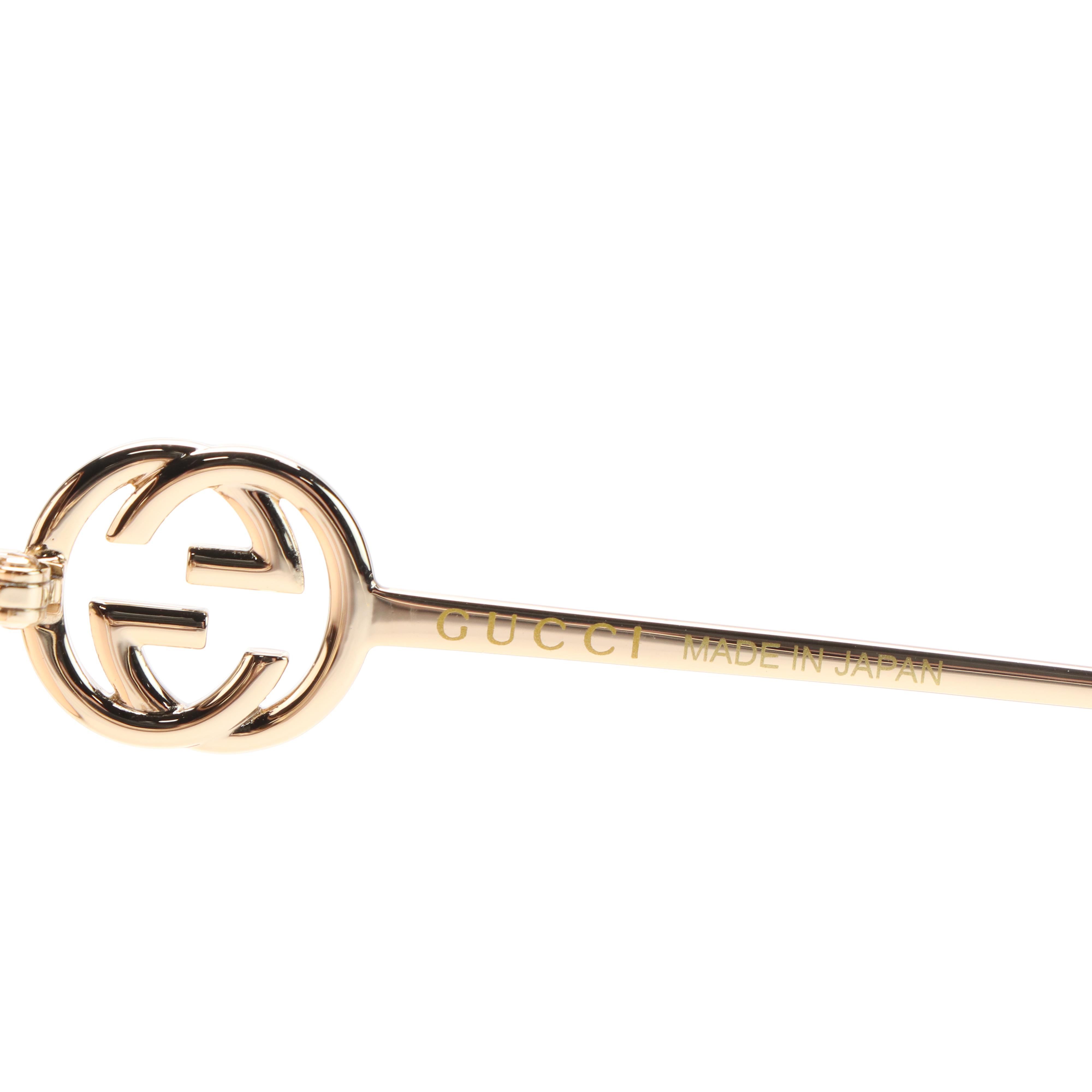 Gucci GG1206SA Round Gold Tone/Pink Sunglasses with Case