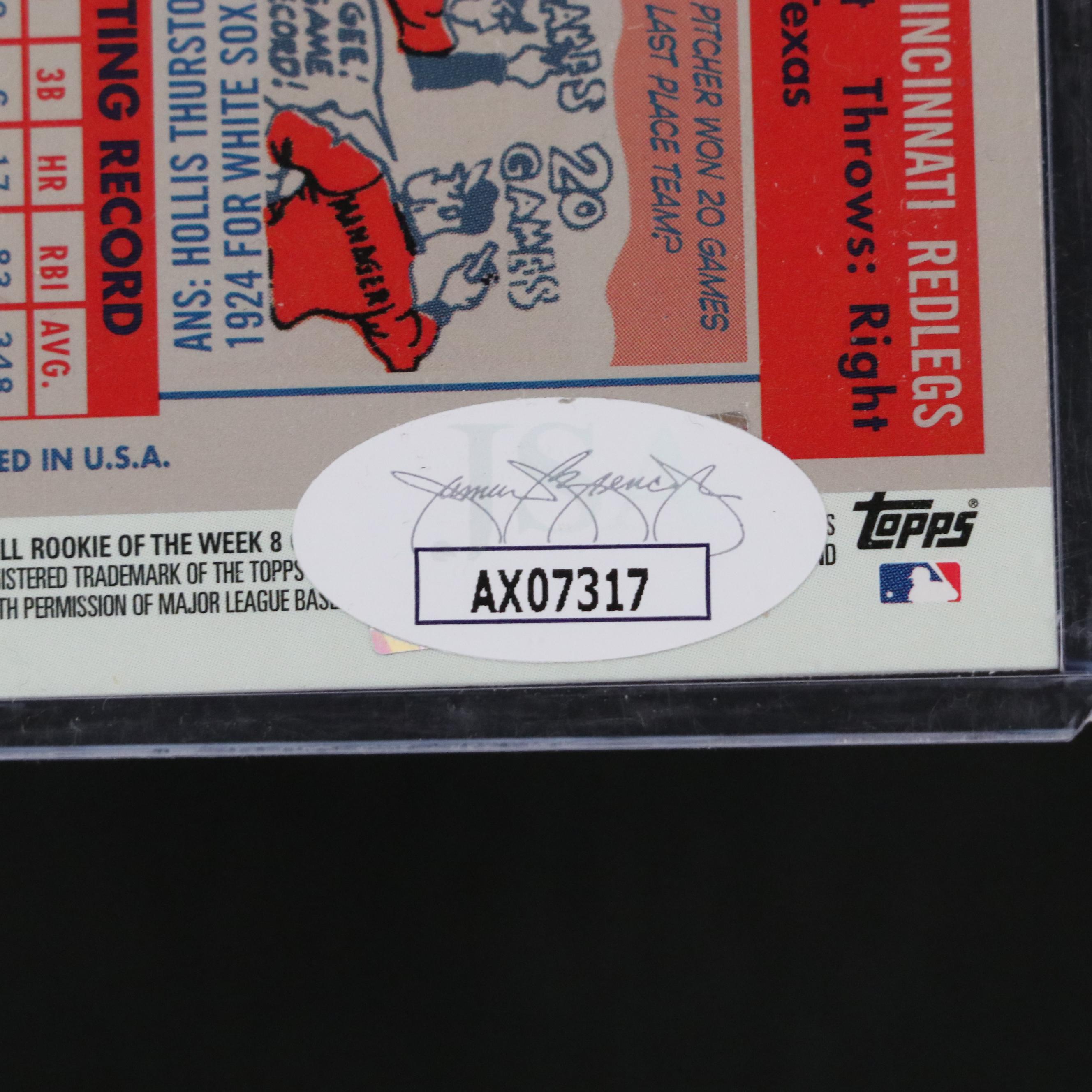 Frank Robinson Signed Rawlings Official MLB Baseball and Cincinnati Reds Card