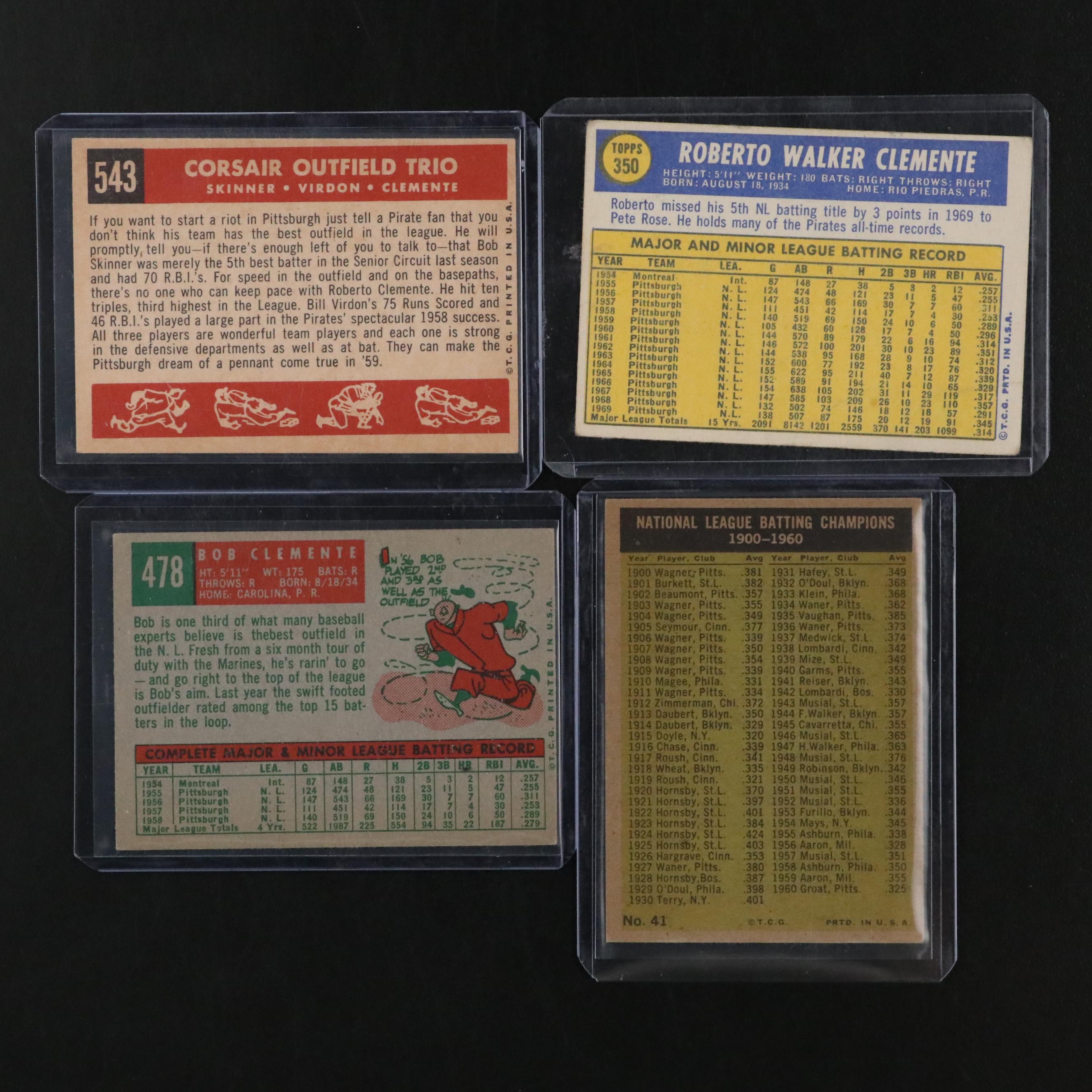 1959 Topps with Other Roberto Clemente Baseball Cards