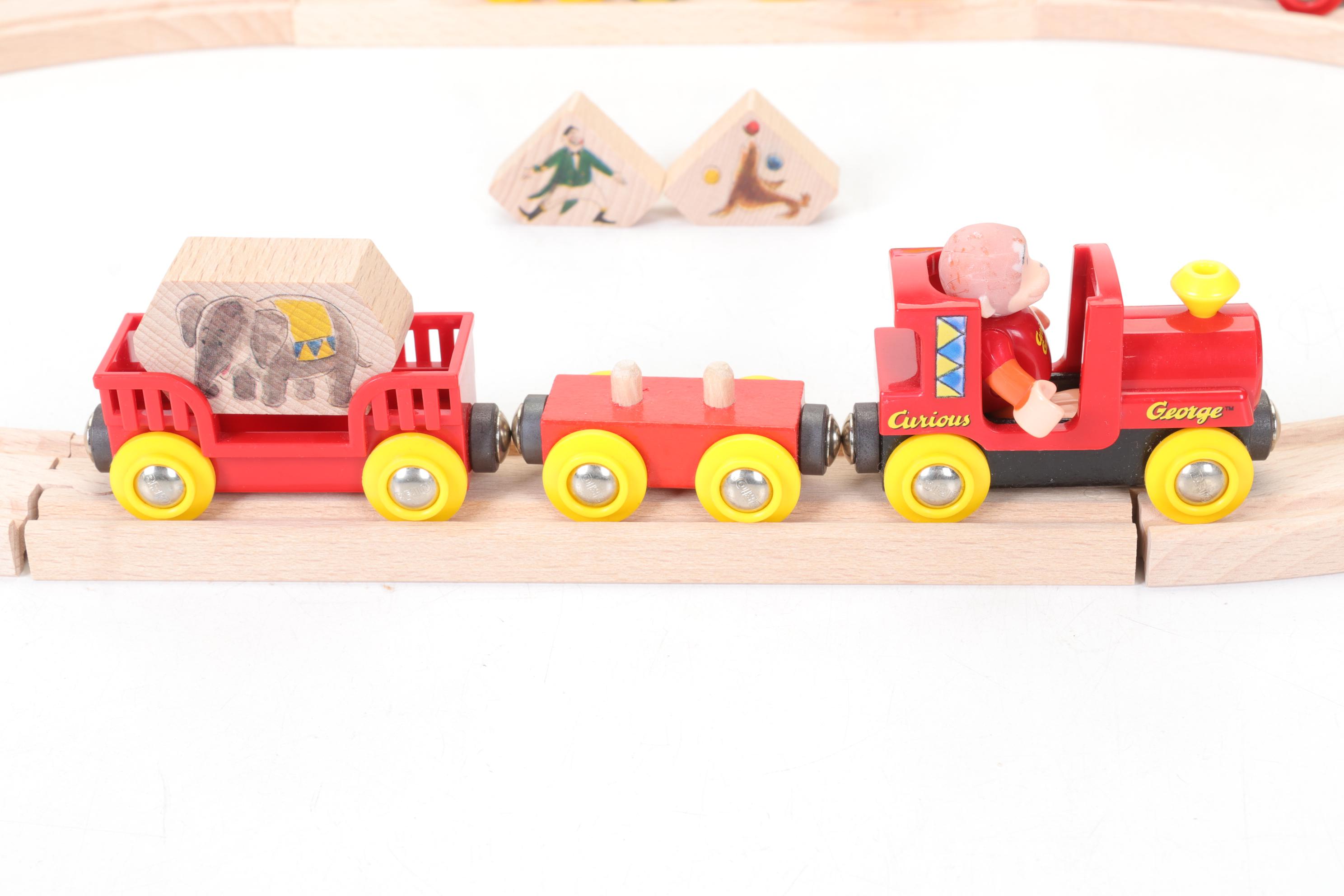 Curious George BRIO Wooden Railway Circus Train Set, Early 2000s