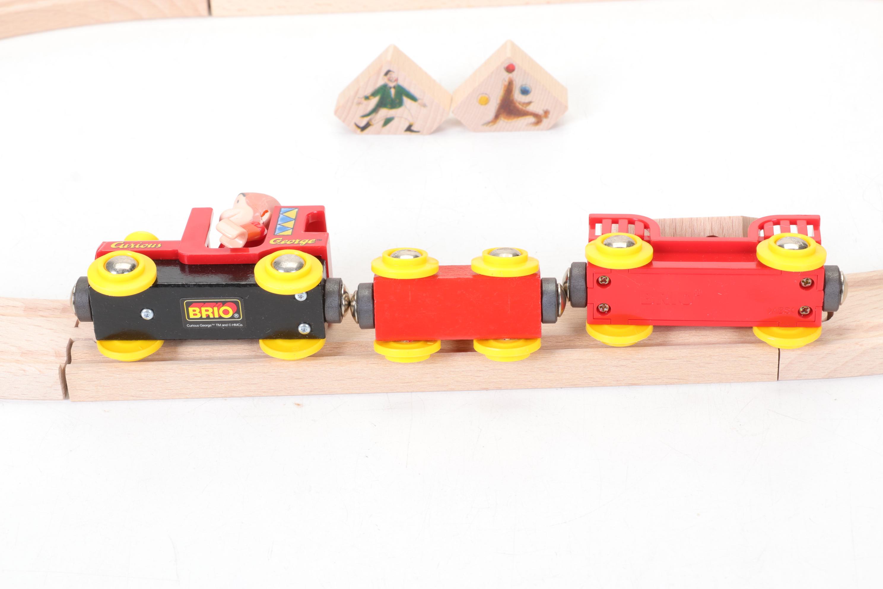 Curious George BRIO Wooden Railway Circus Train Set, Early 2000s