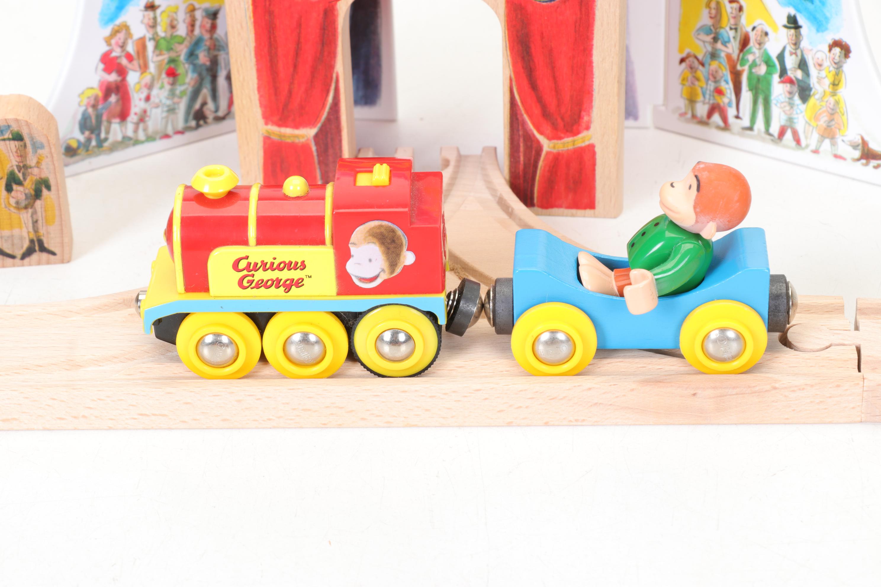 Curious George BRIO Wooden Railway Circus Train Set, Early 2000s