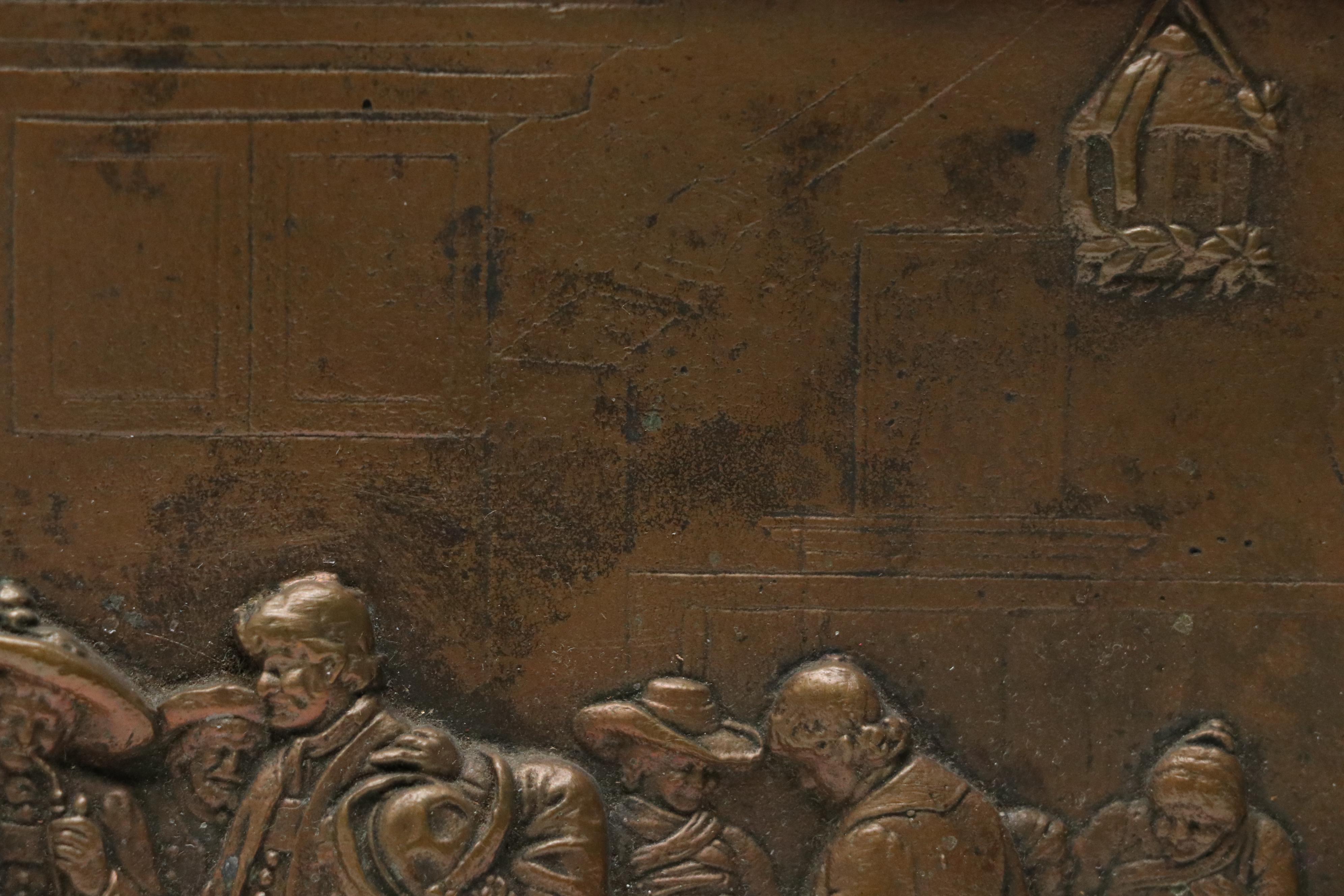 Franz Defregger "Arrival on the Dance Floor" Bronze Plaque, Mid to Late 19th C.