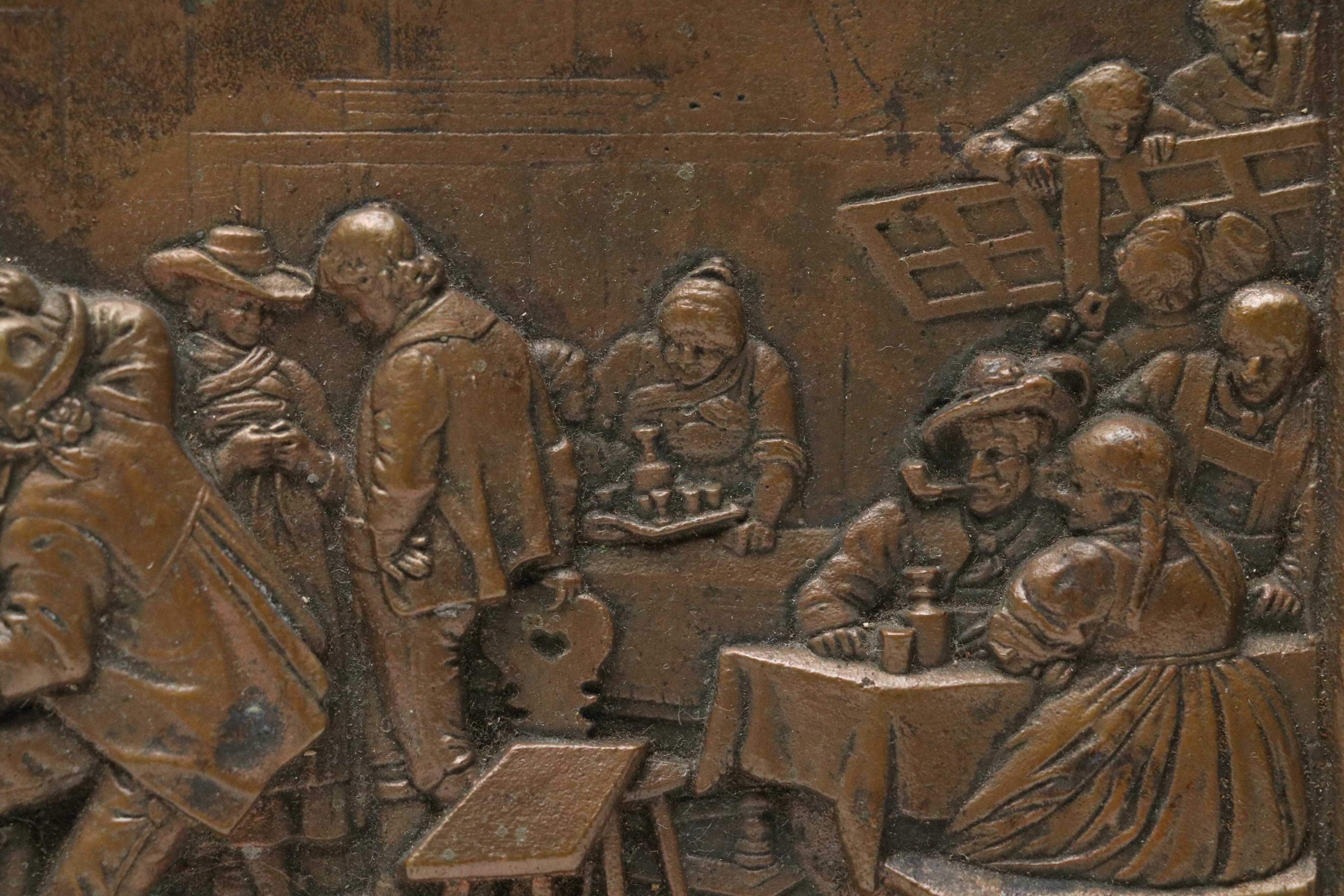 Franz Defregger "Arrival on the Dance Floor" Bronze Plaque, Mid to Late 19th C.