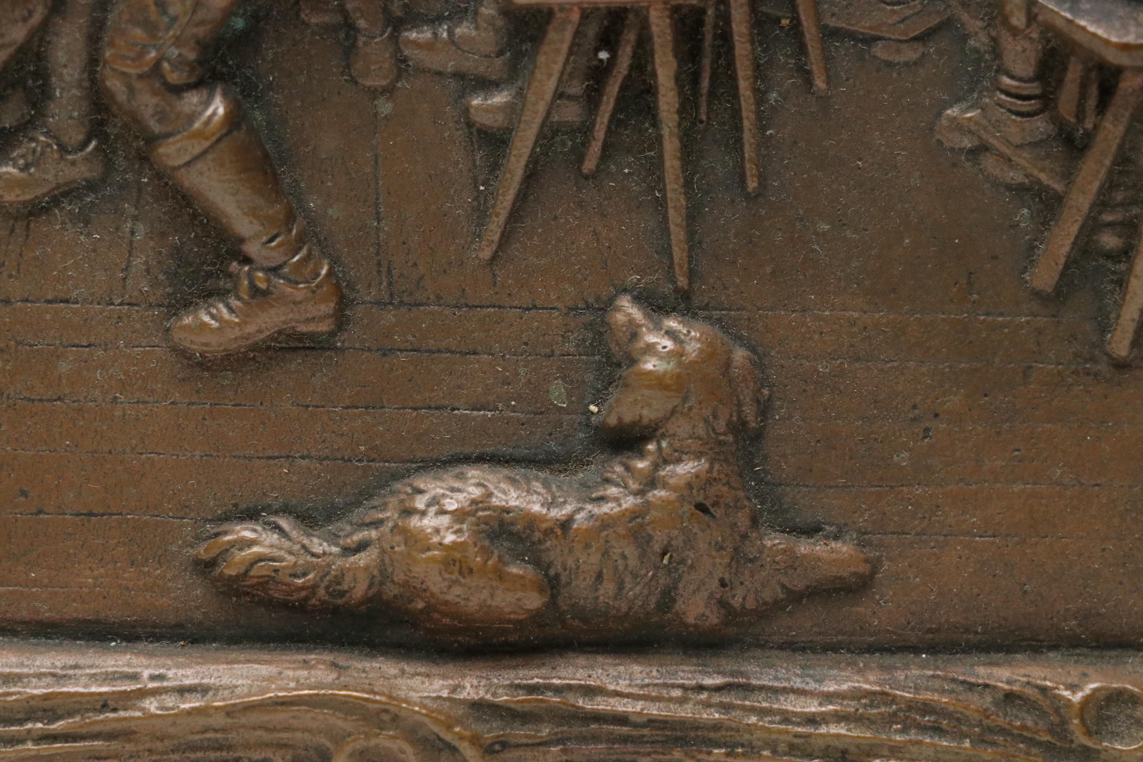 Franz Defregger "Arrival on the Dance Floor" Bronze Plaque, Mid to Late 19th C.