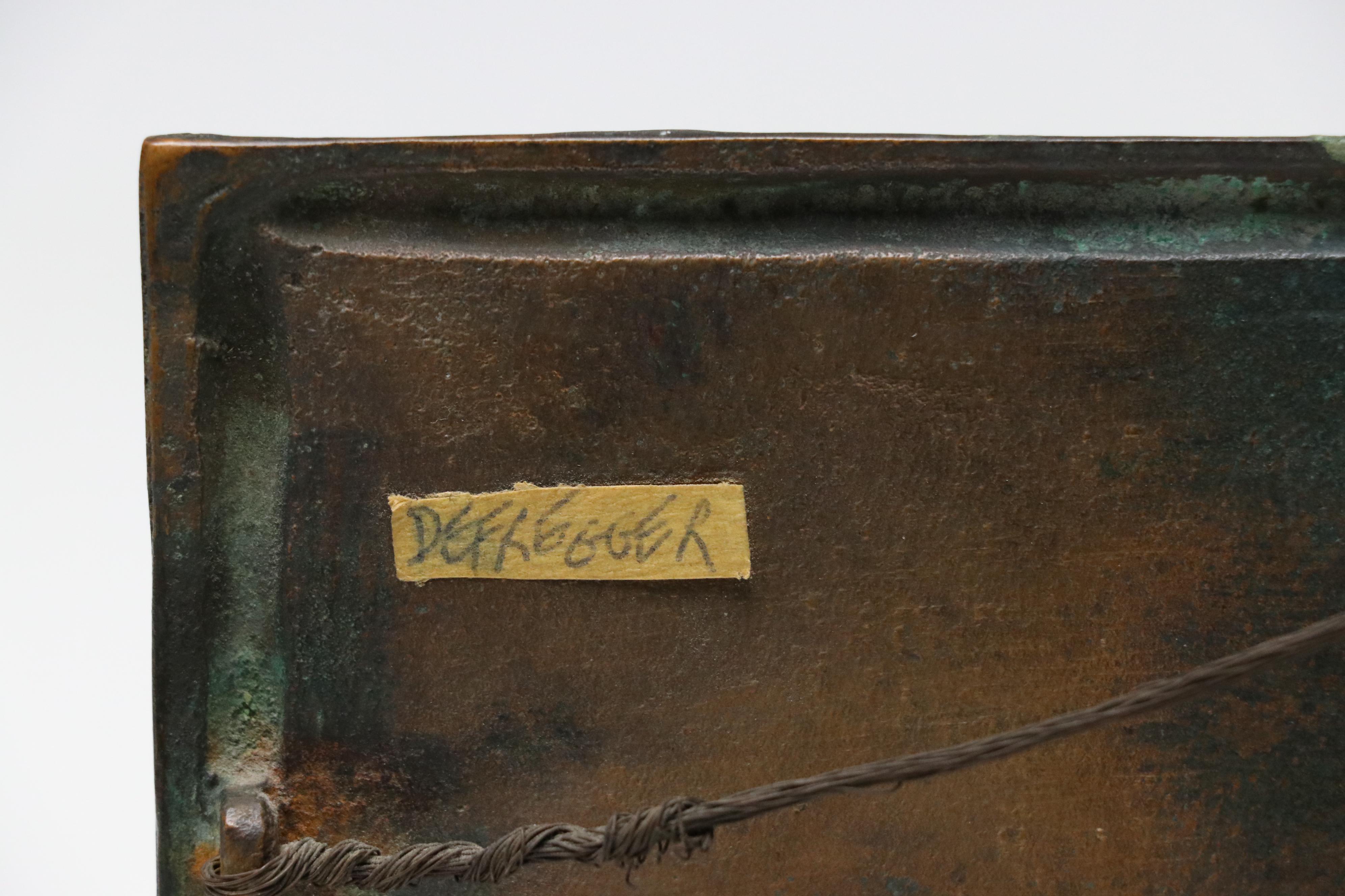 Franz Defregger "Arrival on the Dance Floor" Bronze Plaque, Mid to Late 19th C.