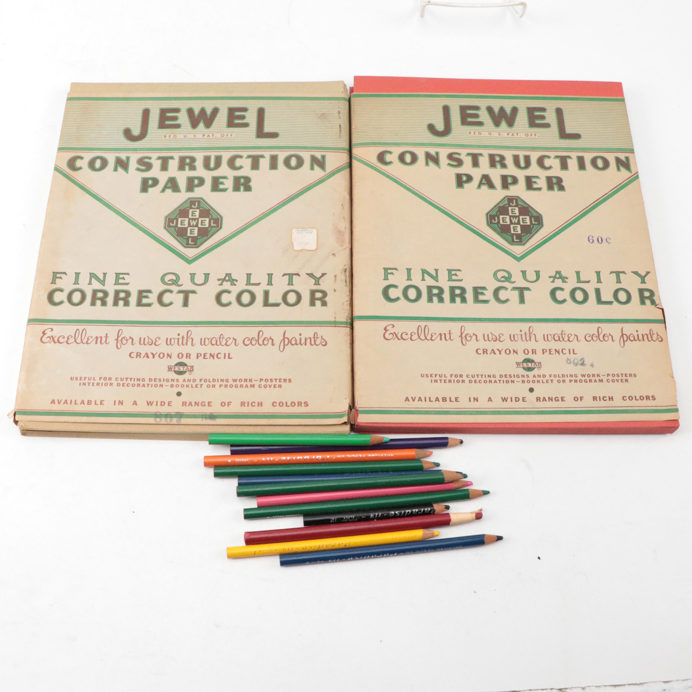 Illustrated Children's Books with Jewel Construction Paper and Colored Pencils
