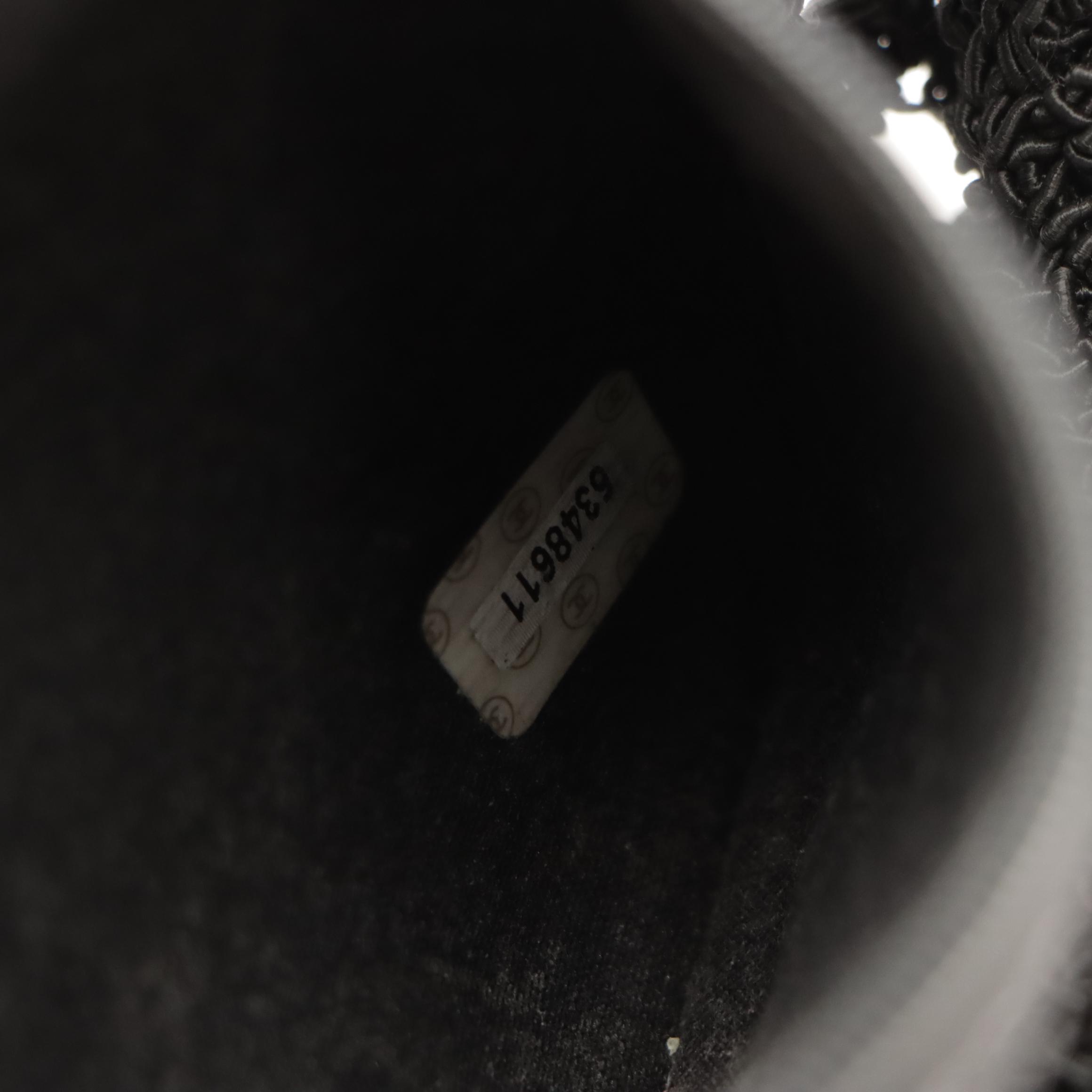 Chanel CC Crochet Shoulder Tote with Chain Straps and Lambskin Leather Trim