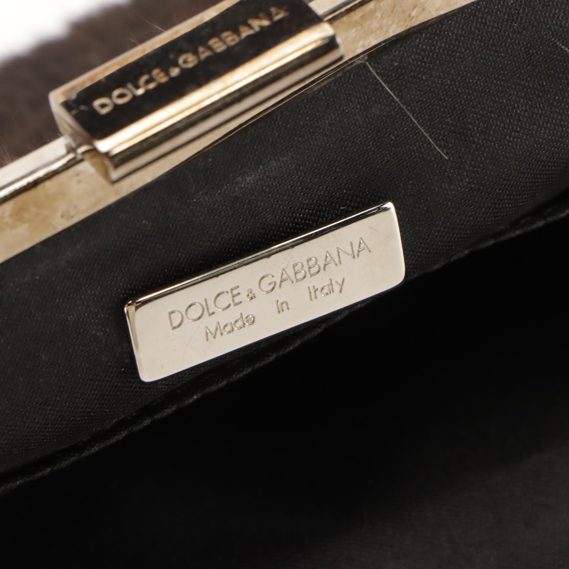 Dolce & Gabbana Mini Dyed Rabbit Fur Handbag