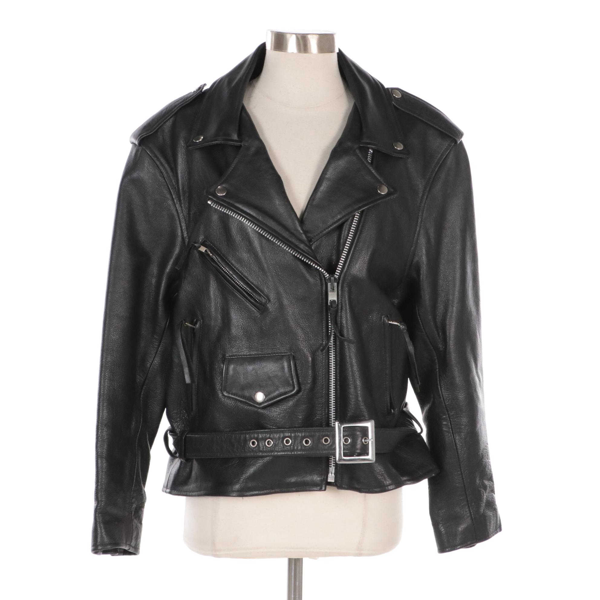 Wilson's Open Road Belted Leather Biker Jacket