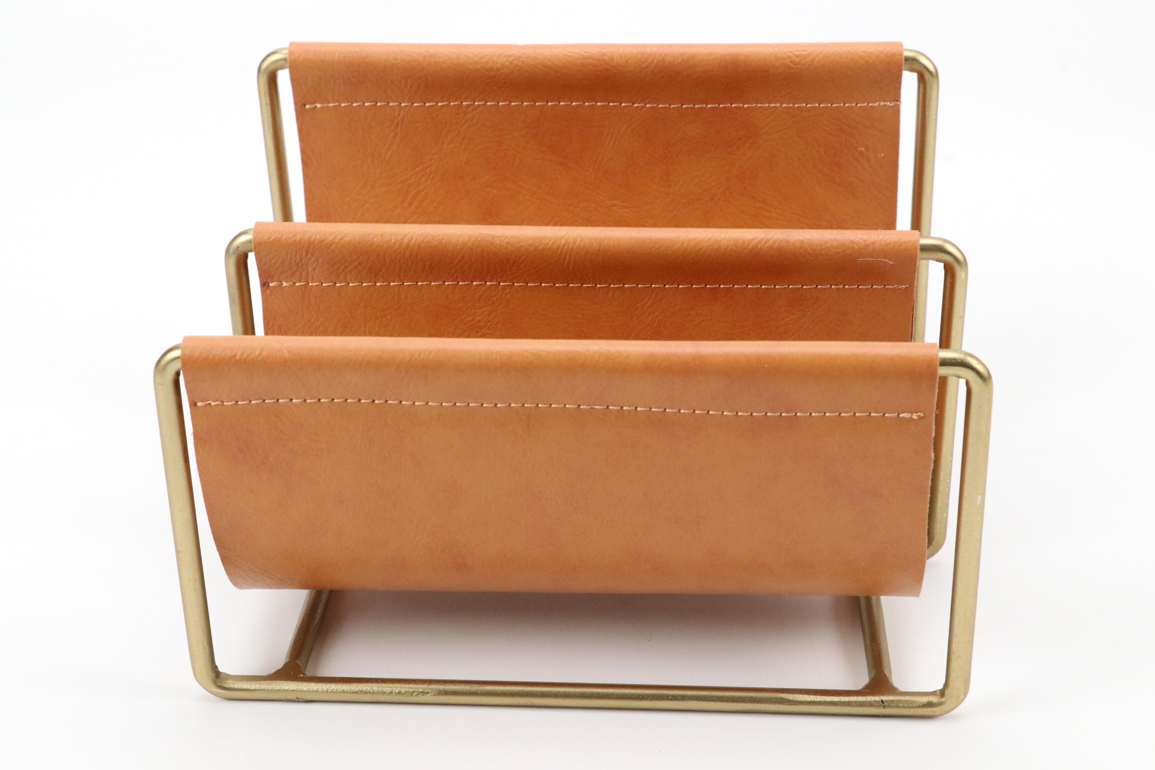 Howard Miller Resin Mantel Clock with Leather Letter Organizer and More