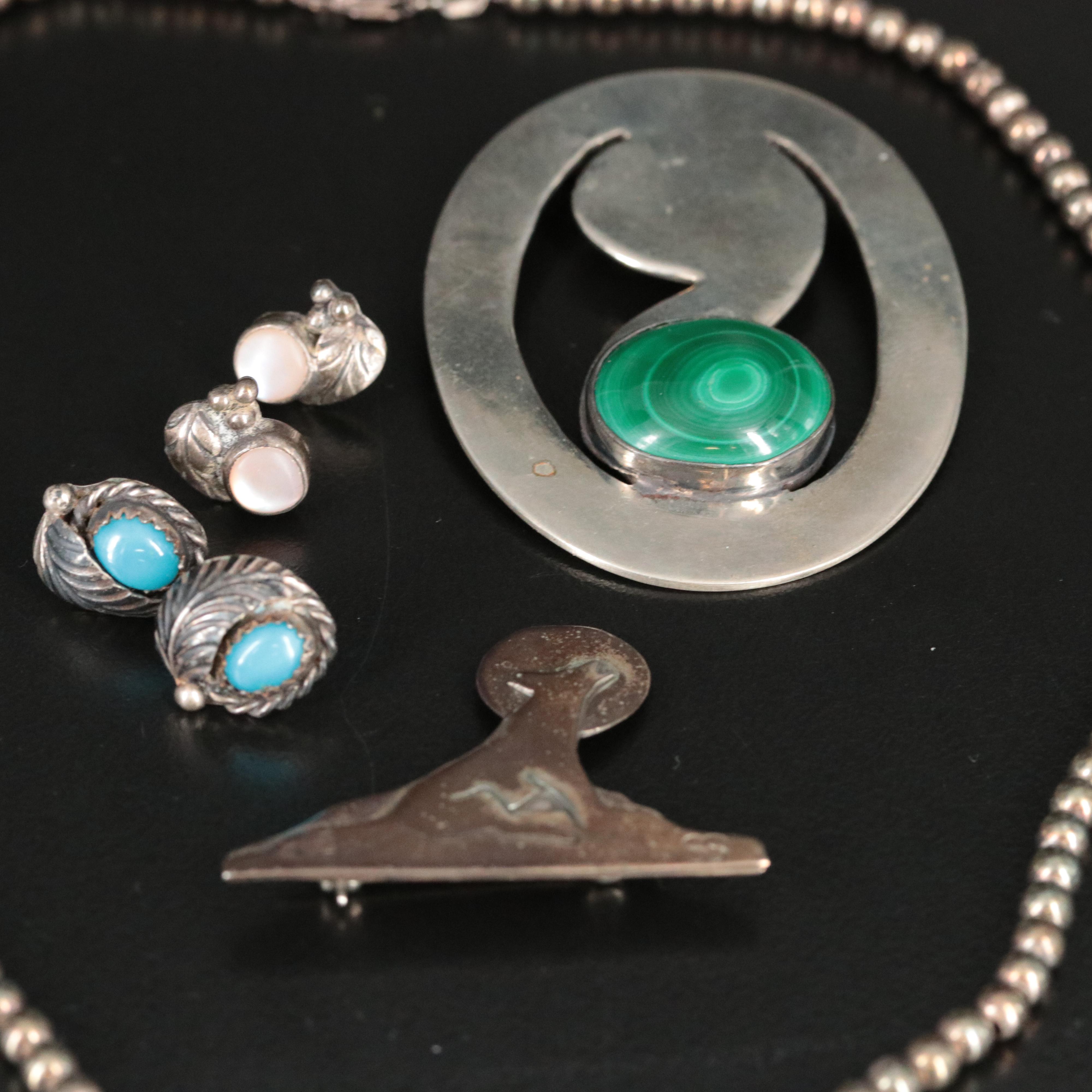 Sterling and Malachite Featured in Jewelry Collection