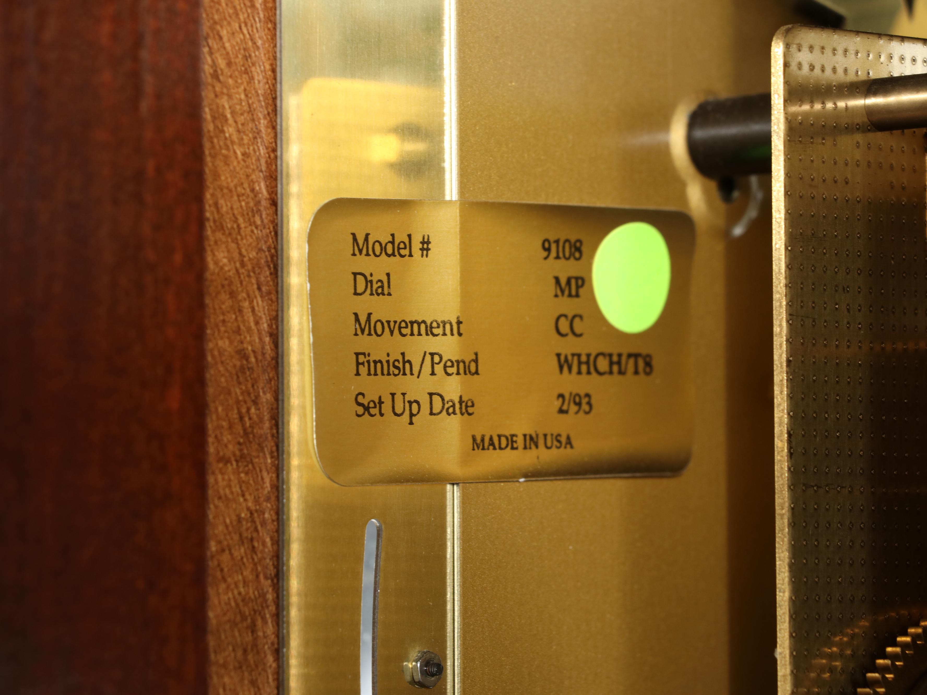 Ridgeway Pecan Finish Wood Longcase Clock, 1993 Everything But The House