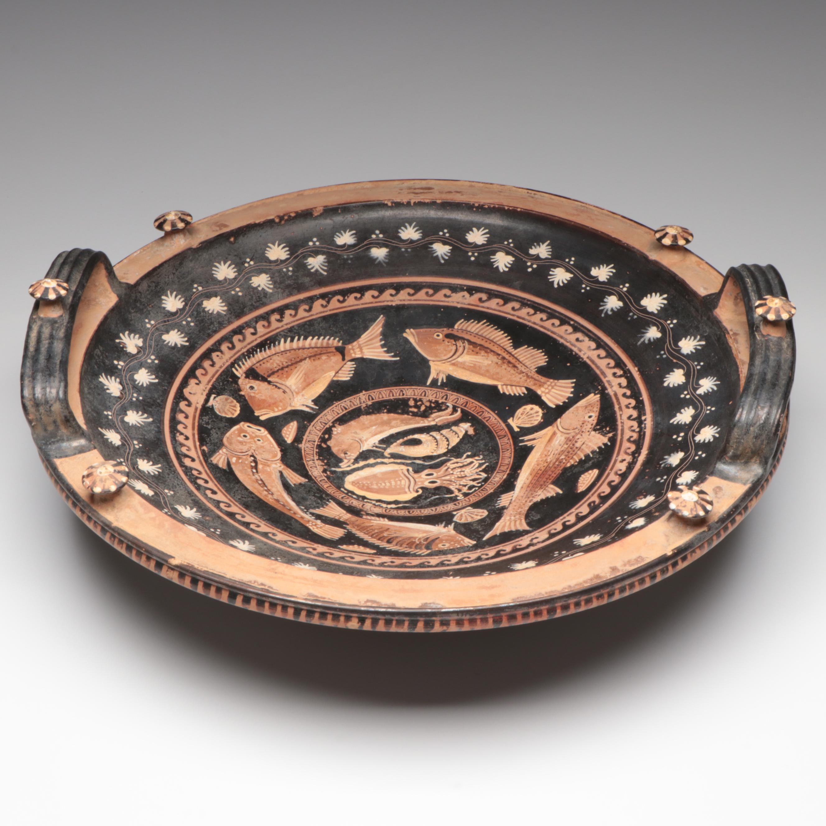 Apulian Red Figure Fish Patera, 4th Century B.C.