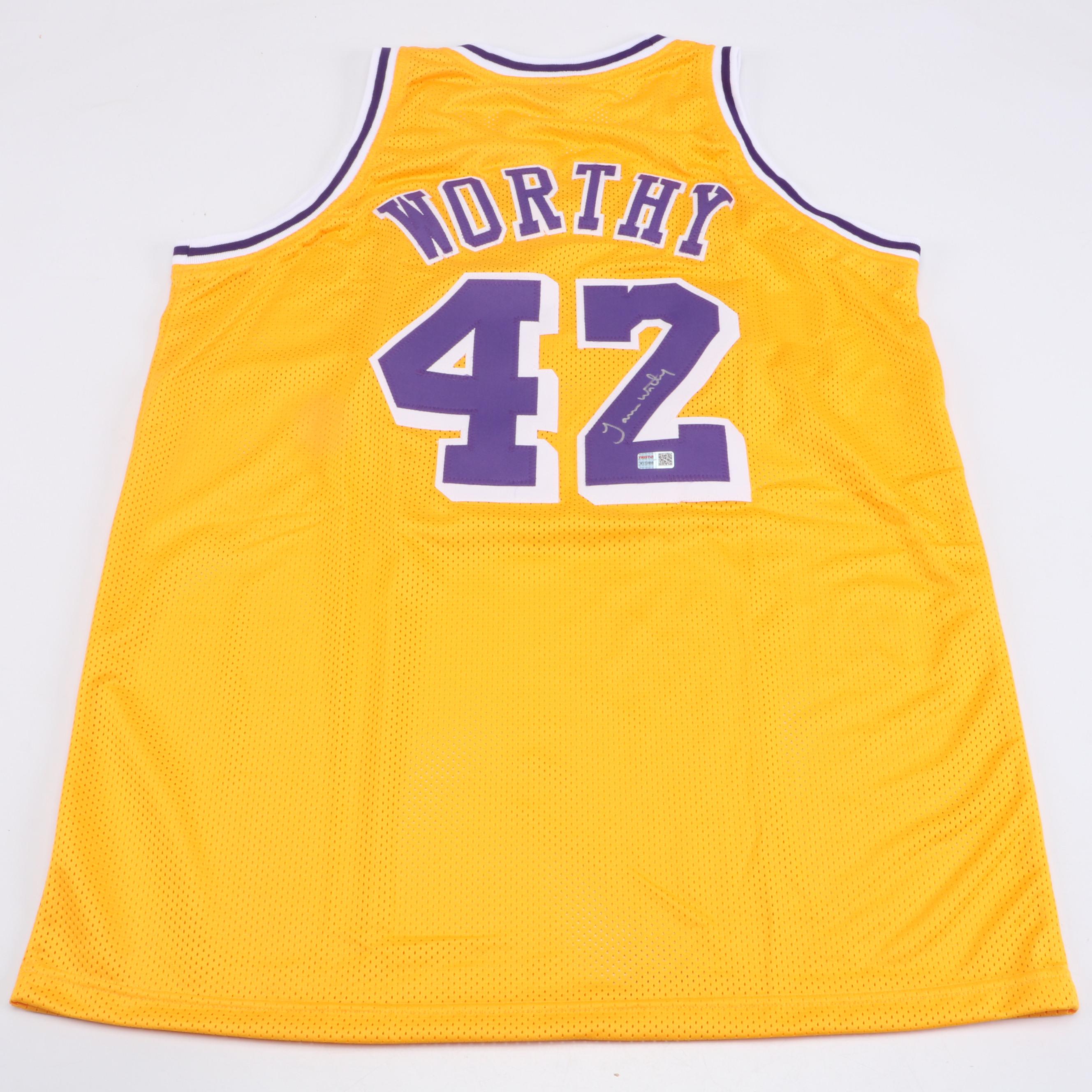 James Worthy Signed Lakers Jersey and Kevin McHale Signed Basketball, Tristar