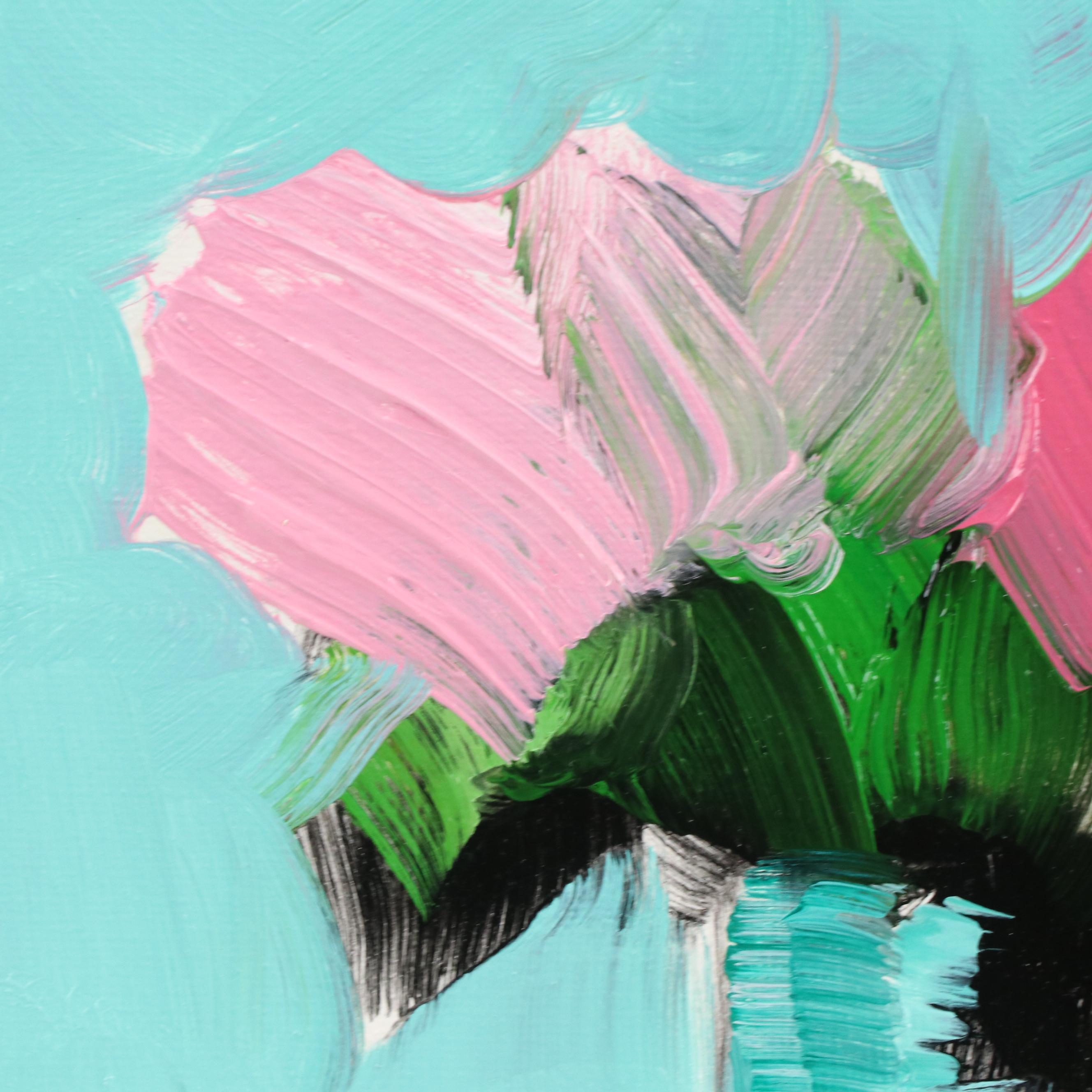 José M. Lima Stylized Floral Still Life Oil Painting, 2024