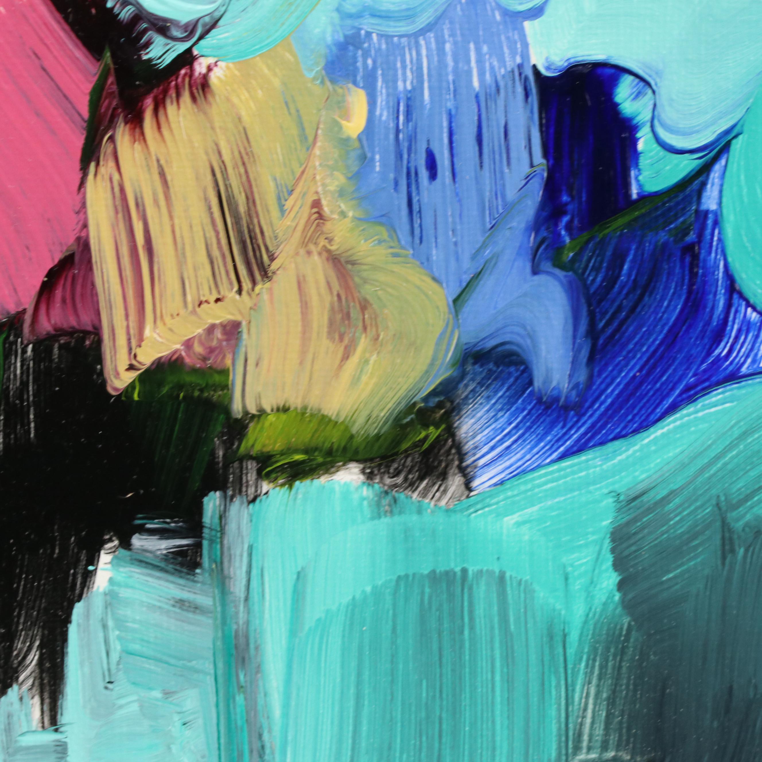 José M. Lima Stylized Floral Still Life Oil Painting, 2024