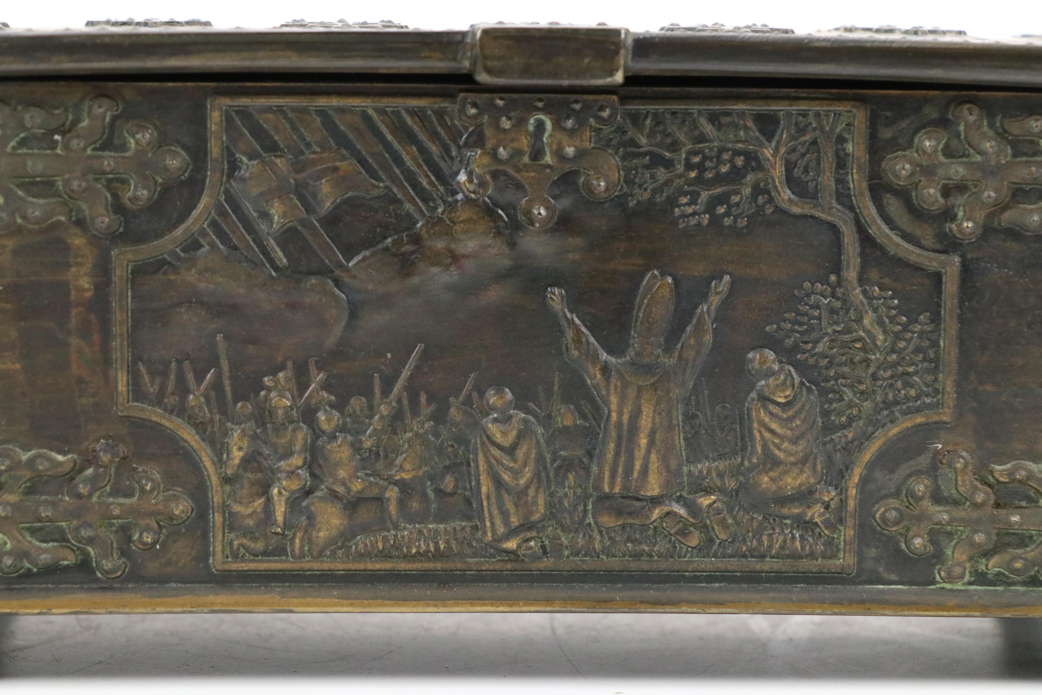 Danish Iron Art "Battle of Lyndanisse" Bronze Lidded Box