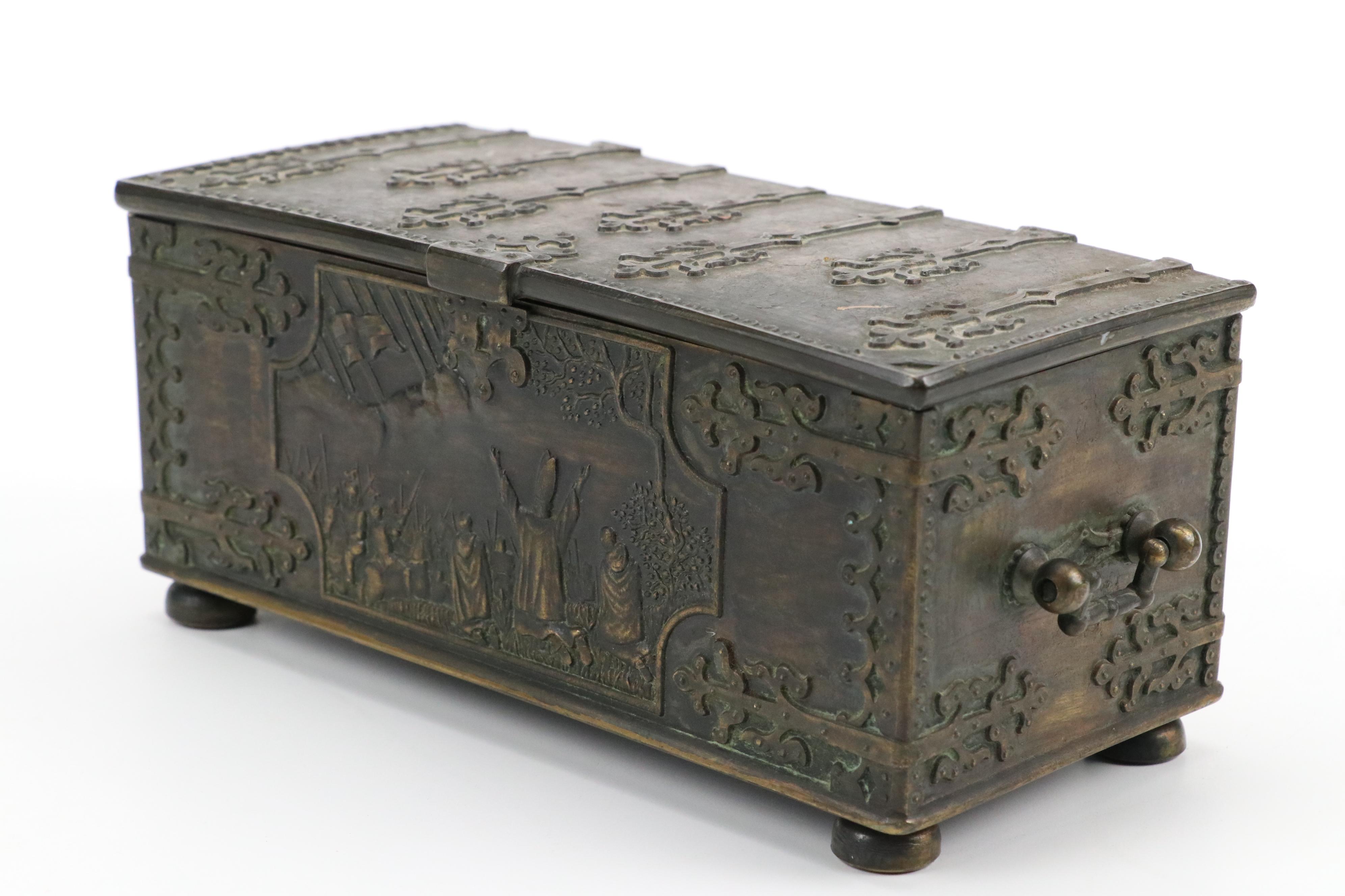 Danish Iron Art "Battle of Lyndanisse" Bronze Lidded Box