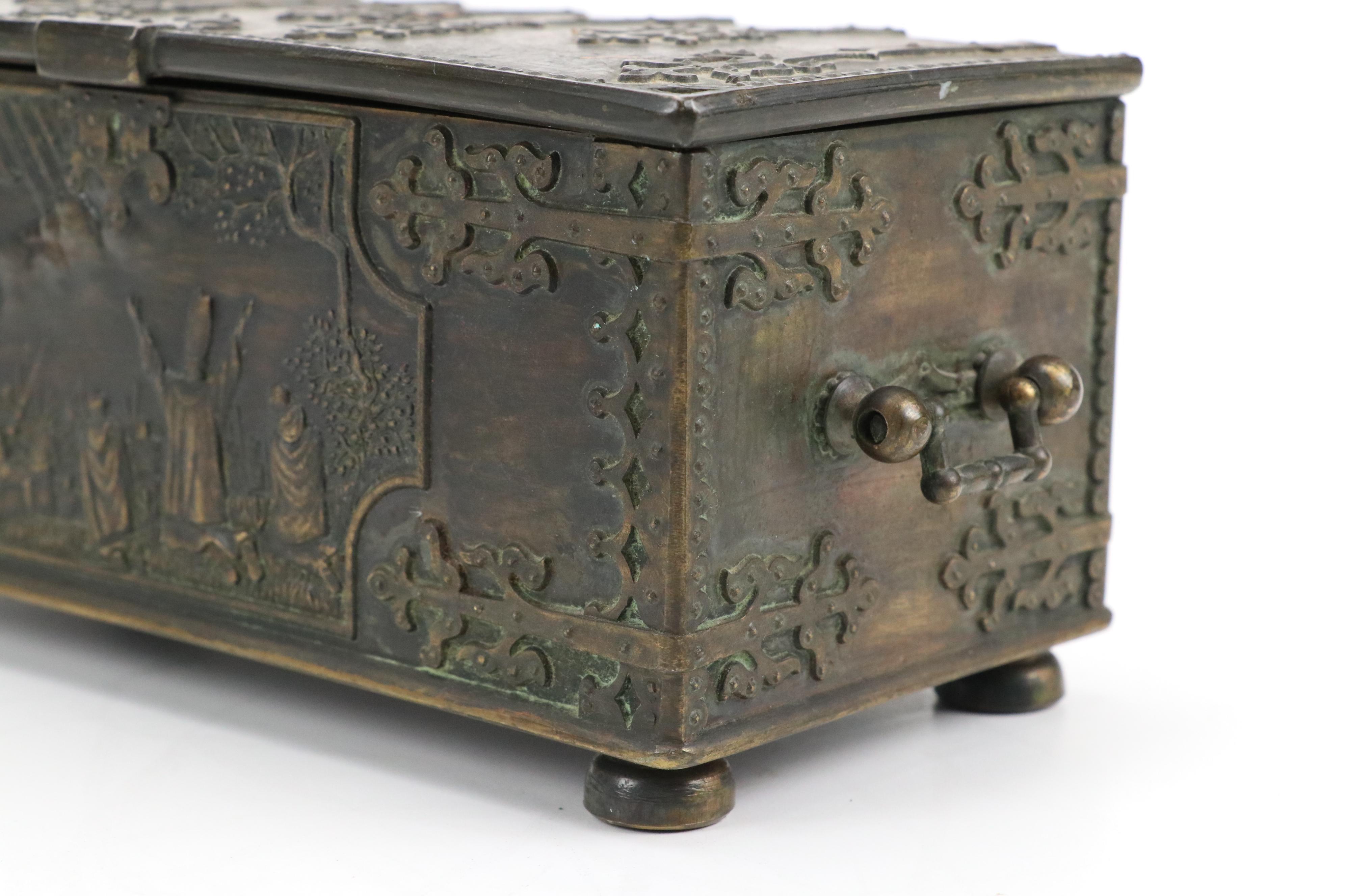 Danish Iron Art "Battle of Lyndanisse" Bronze Lidded Box